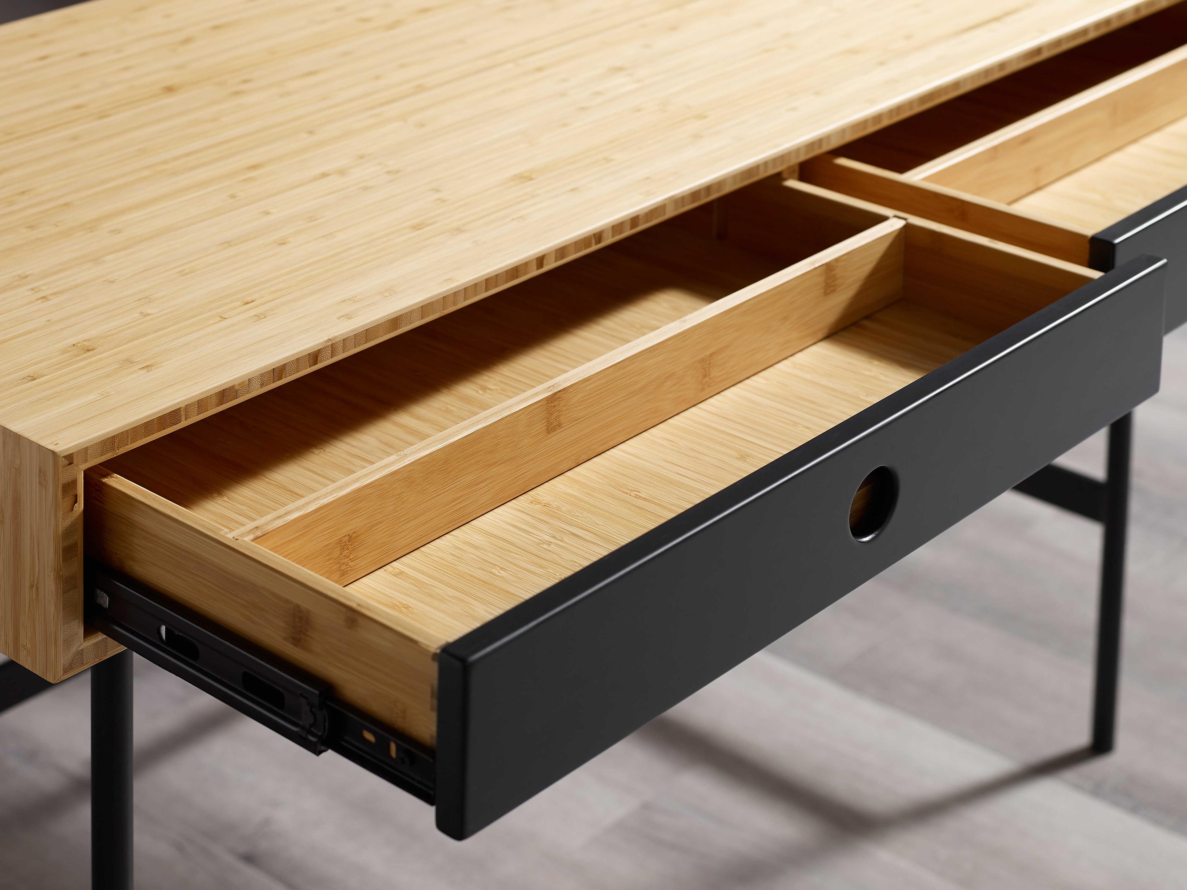 Greenington Santa Cruz Wheat Black Bamboo Wood Writing Desk