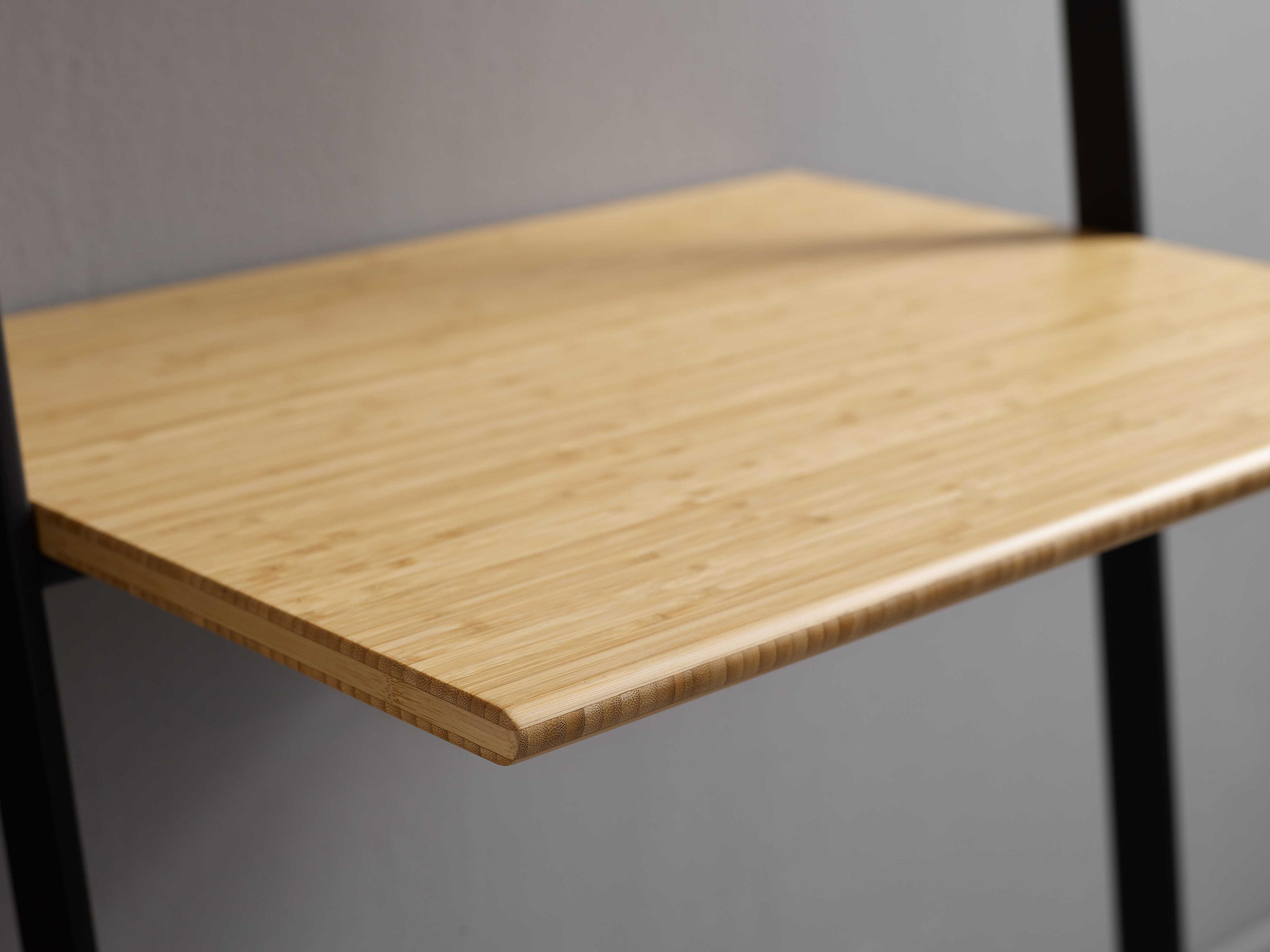 Greenington Santa Cruz Wheat Black Bamboo Wood Leaning Ladder Desk