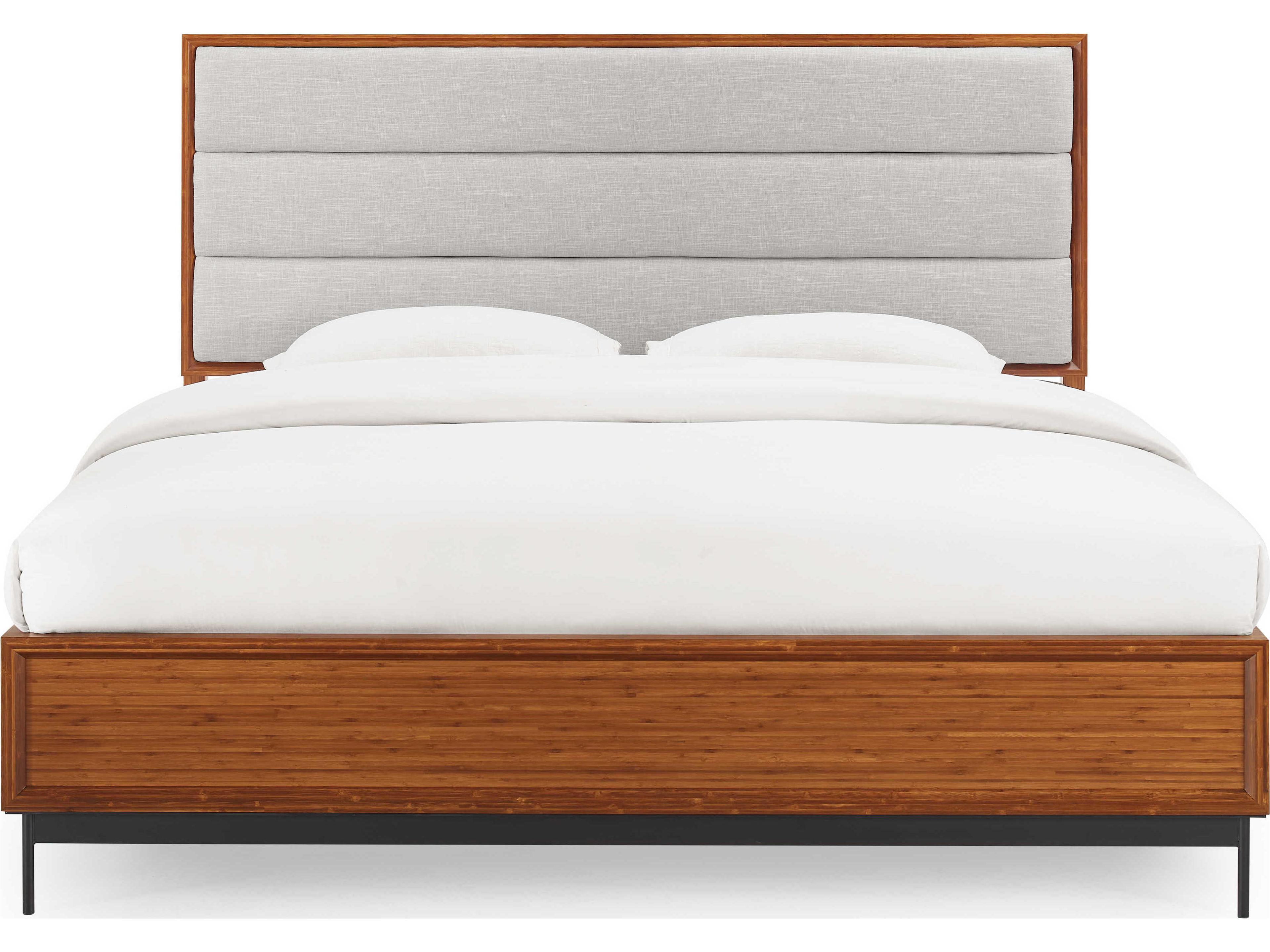 Greenington Taylor Amber Brown Bamboo Wood Upholstered King Platform Bed