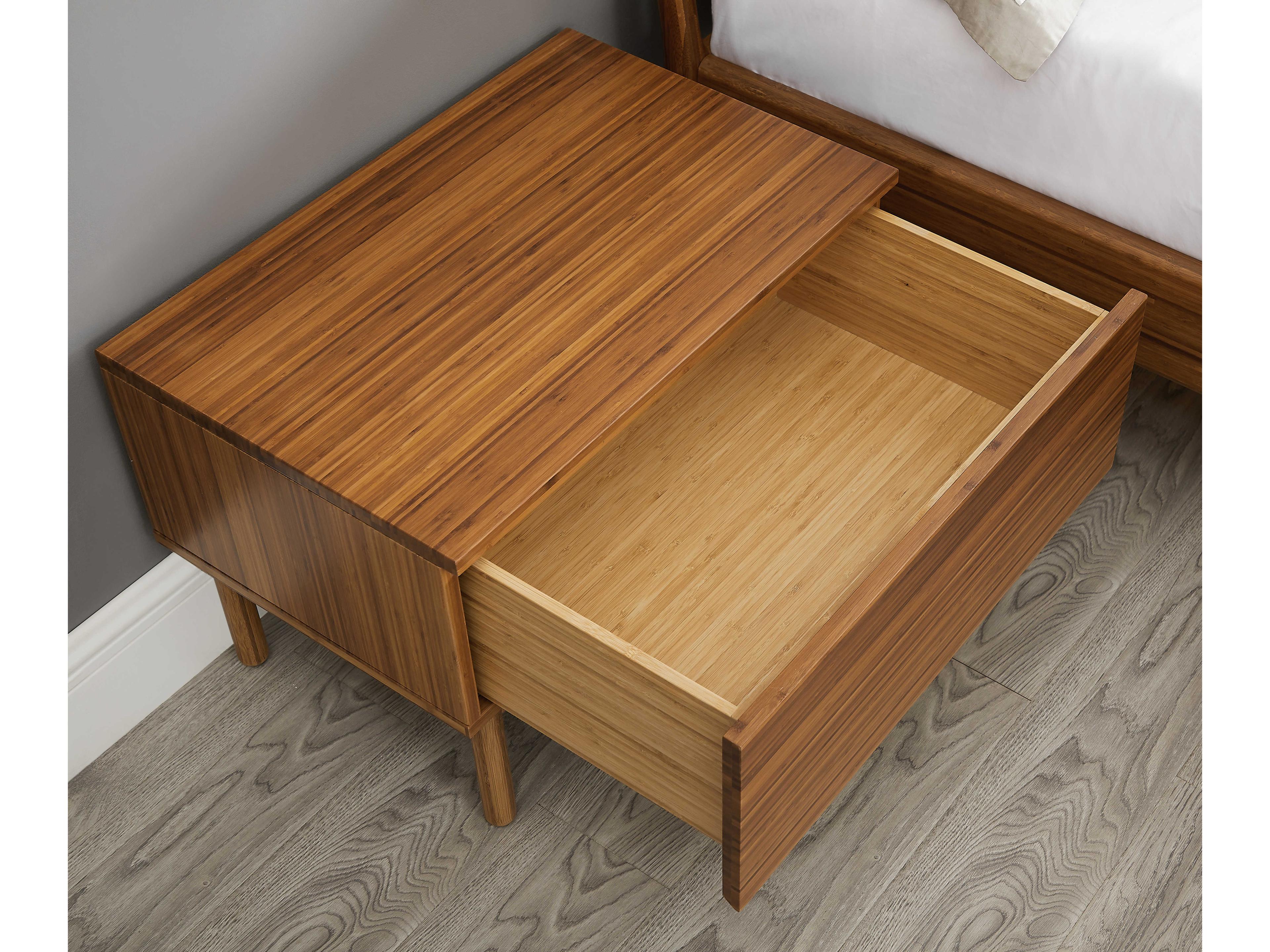 Greenington Ventura 1-Drawer Brown Bamboo Wood Chest Nightstand