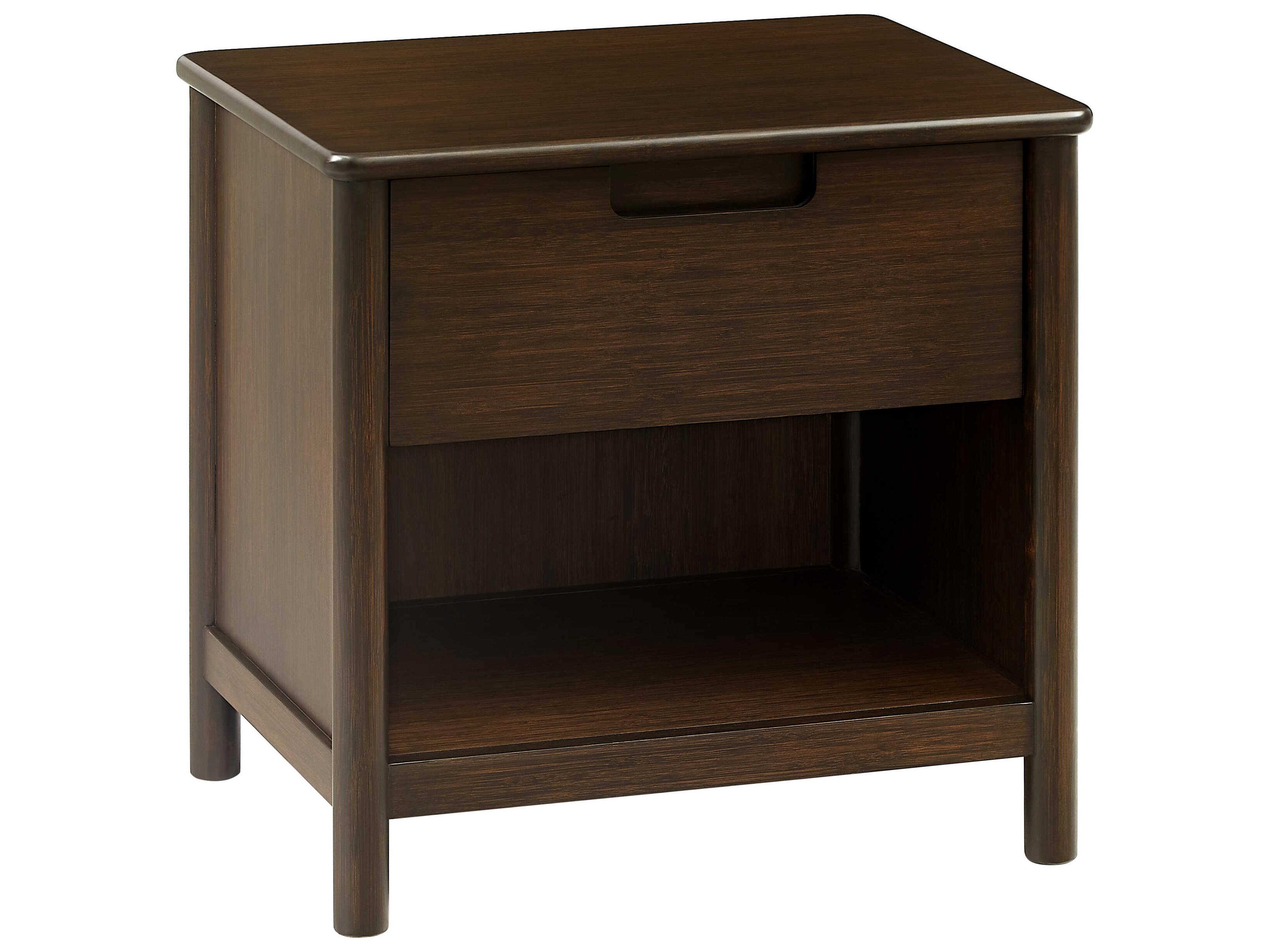 Weston 1-Drawer Brown Bamboo Wood Nightstand