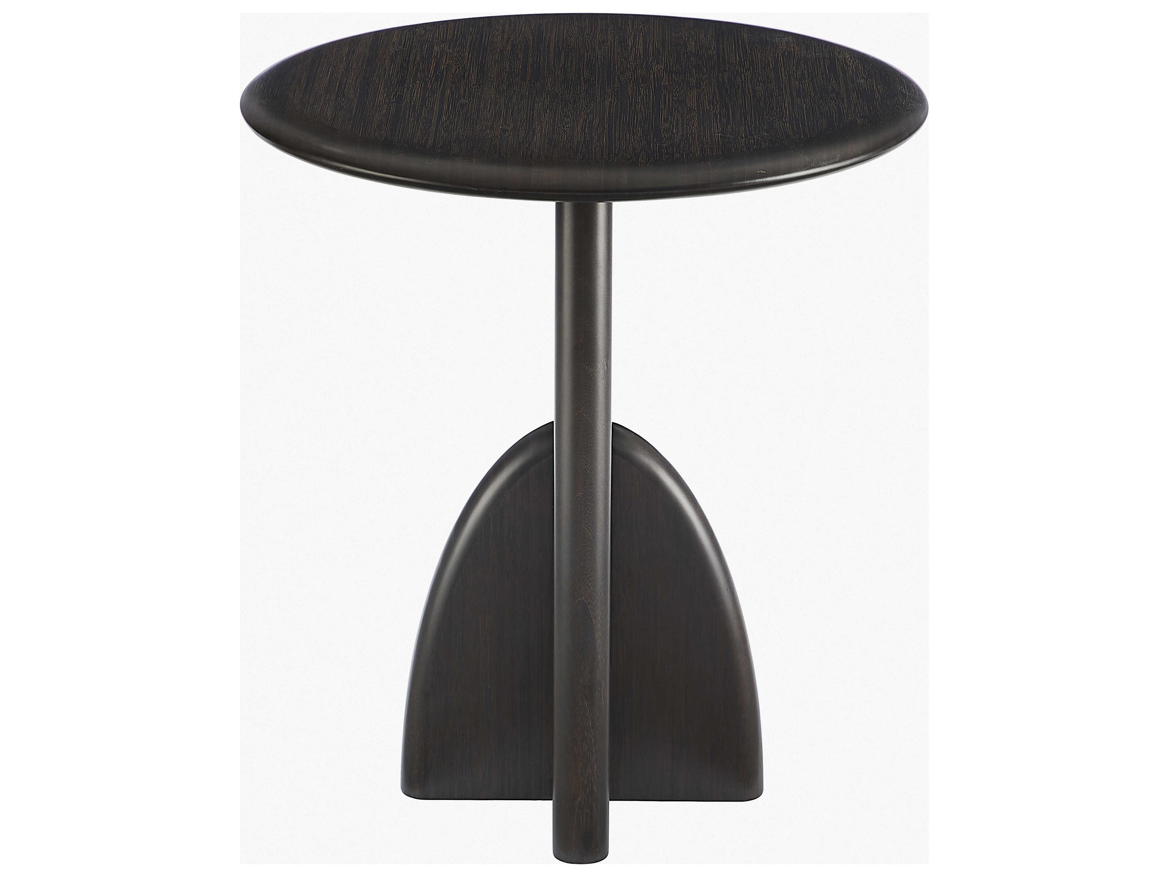 Greenington Zephyr Round Bamboo Caviar End Table