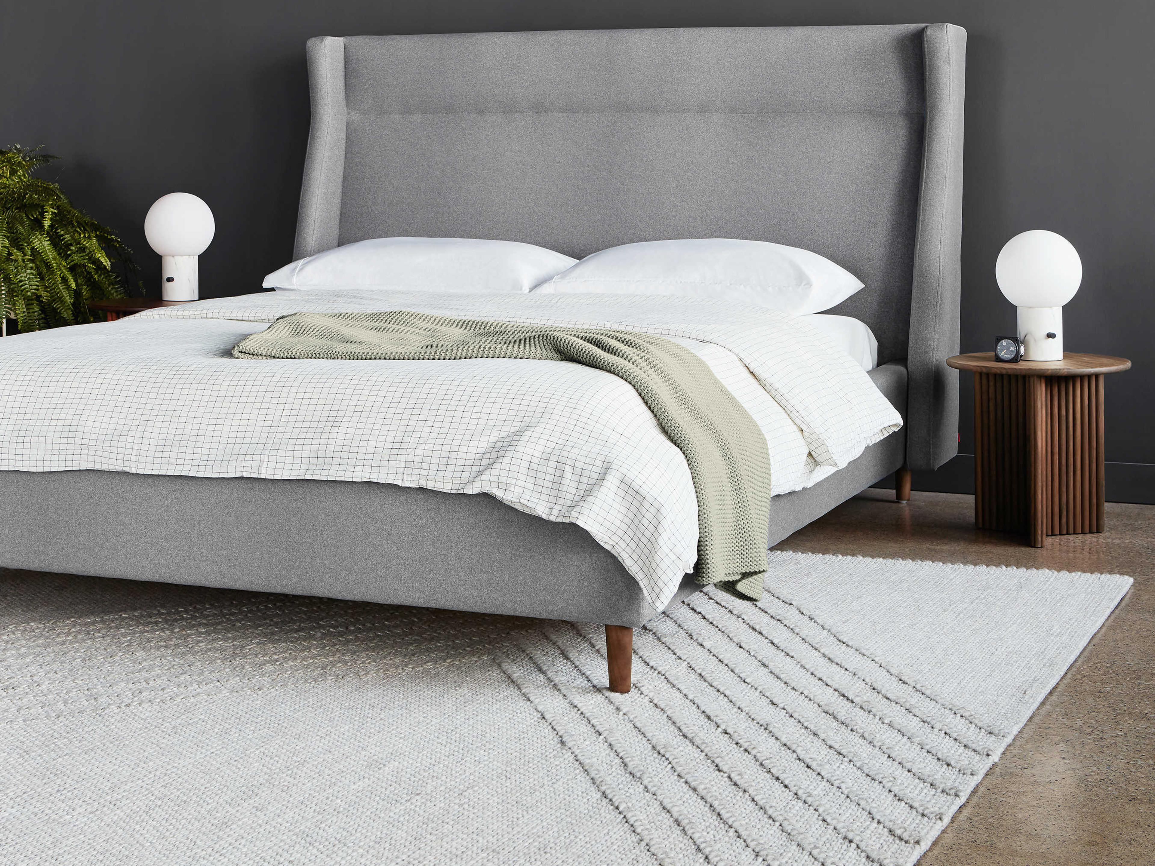 Gus* Modern Carmichael Merino Dapple Brown Wood Queen Platform Bed