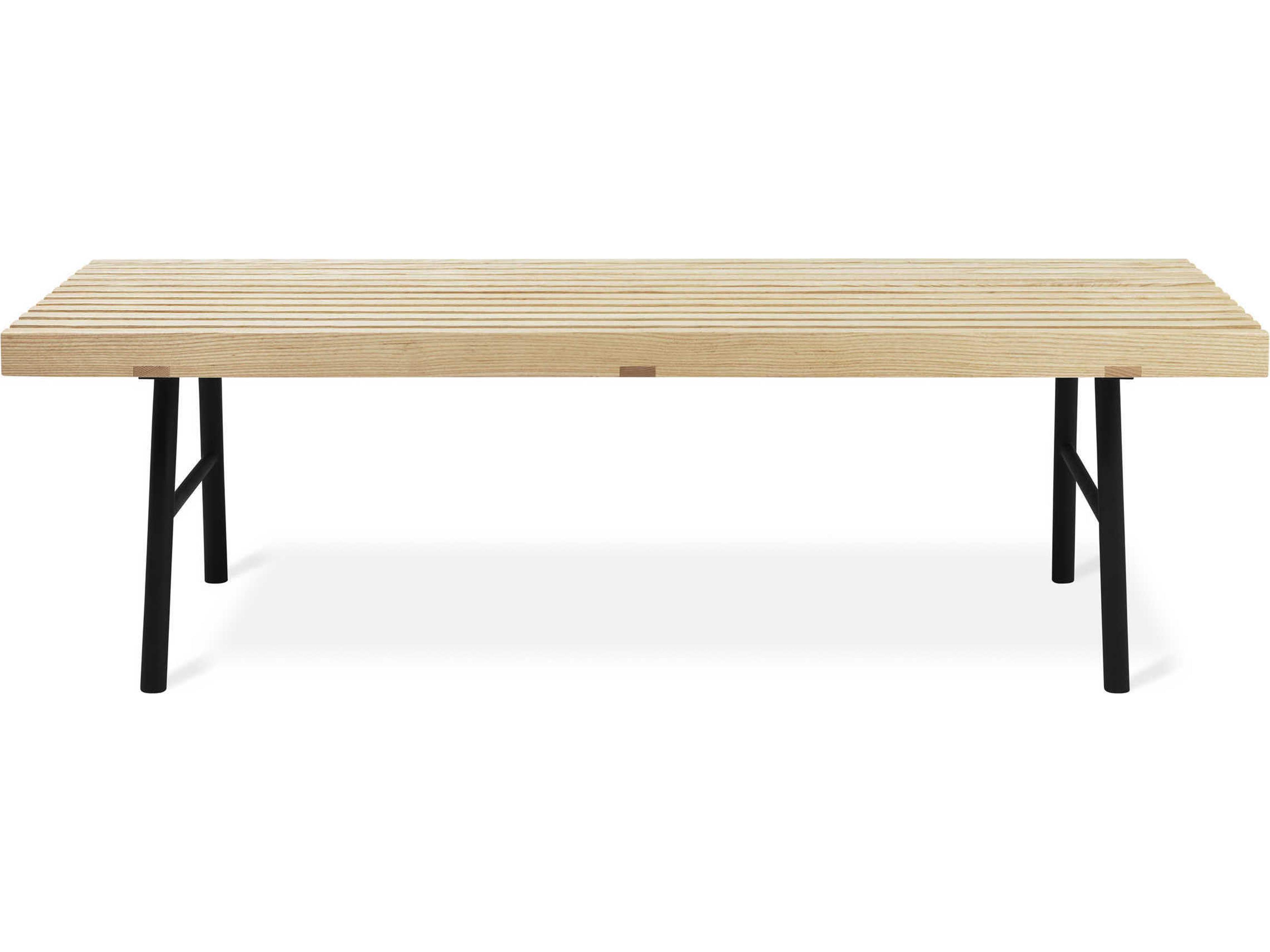 Gus* Modern Transit Black Ash Natural Brown Accent Bench