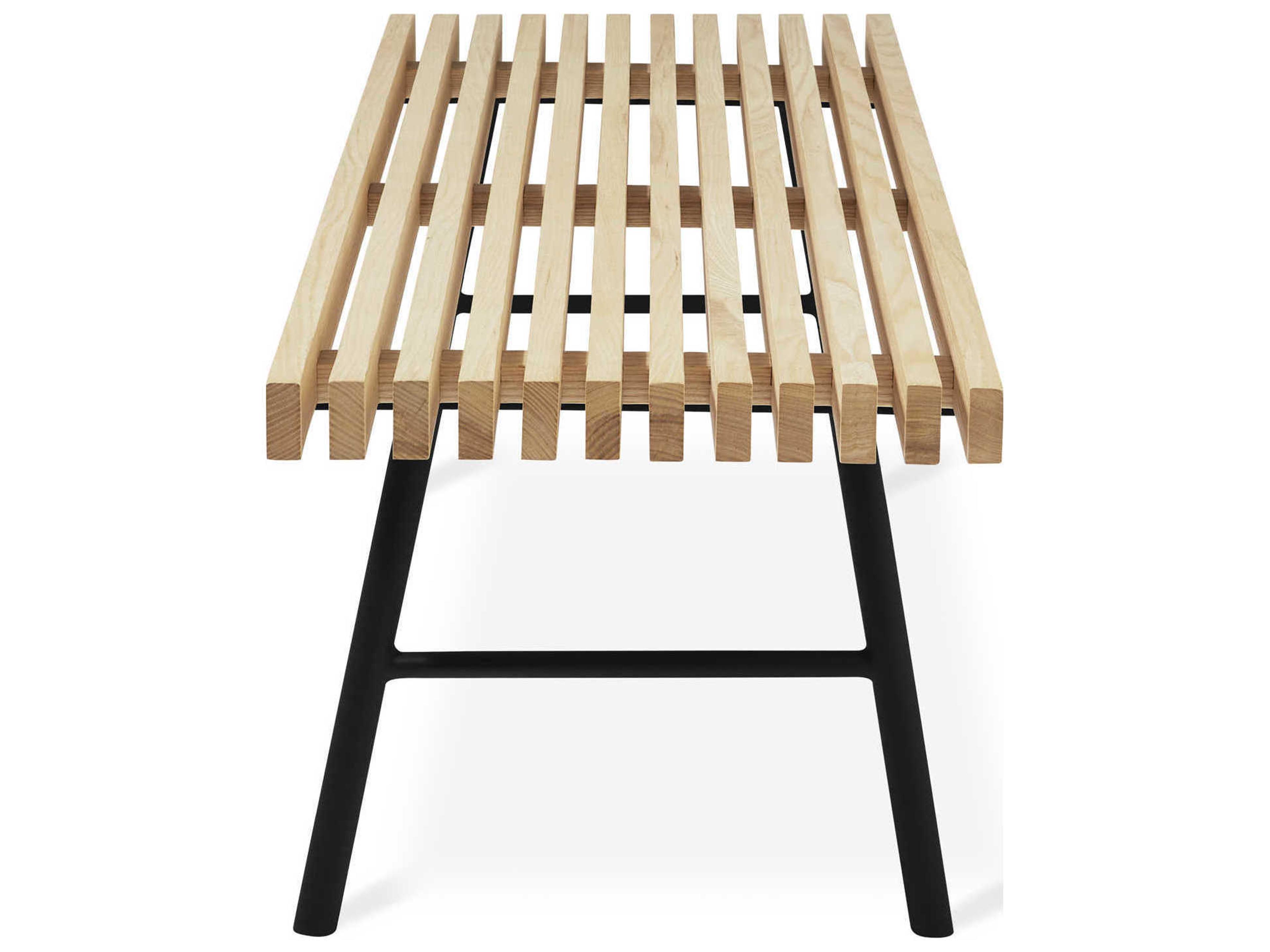 Gus* Modern Transit Black Ash Natural Brown Accent Bench