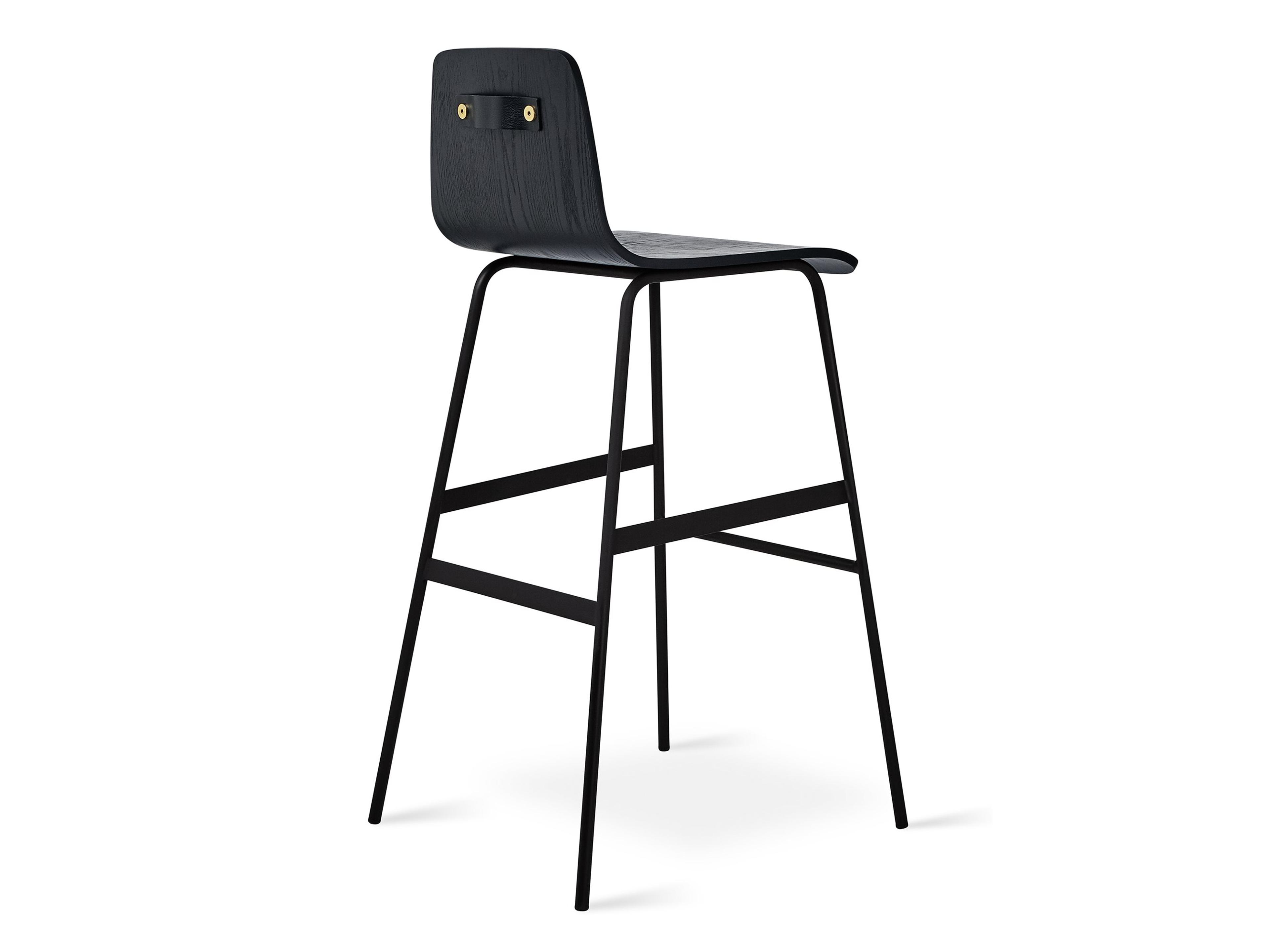 Gus* Modern Lecture Ash Wood Black Bar Stool