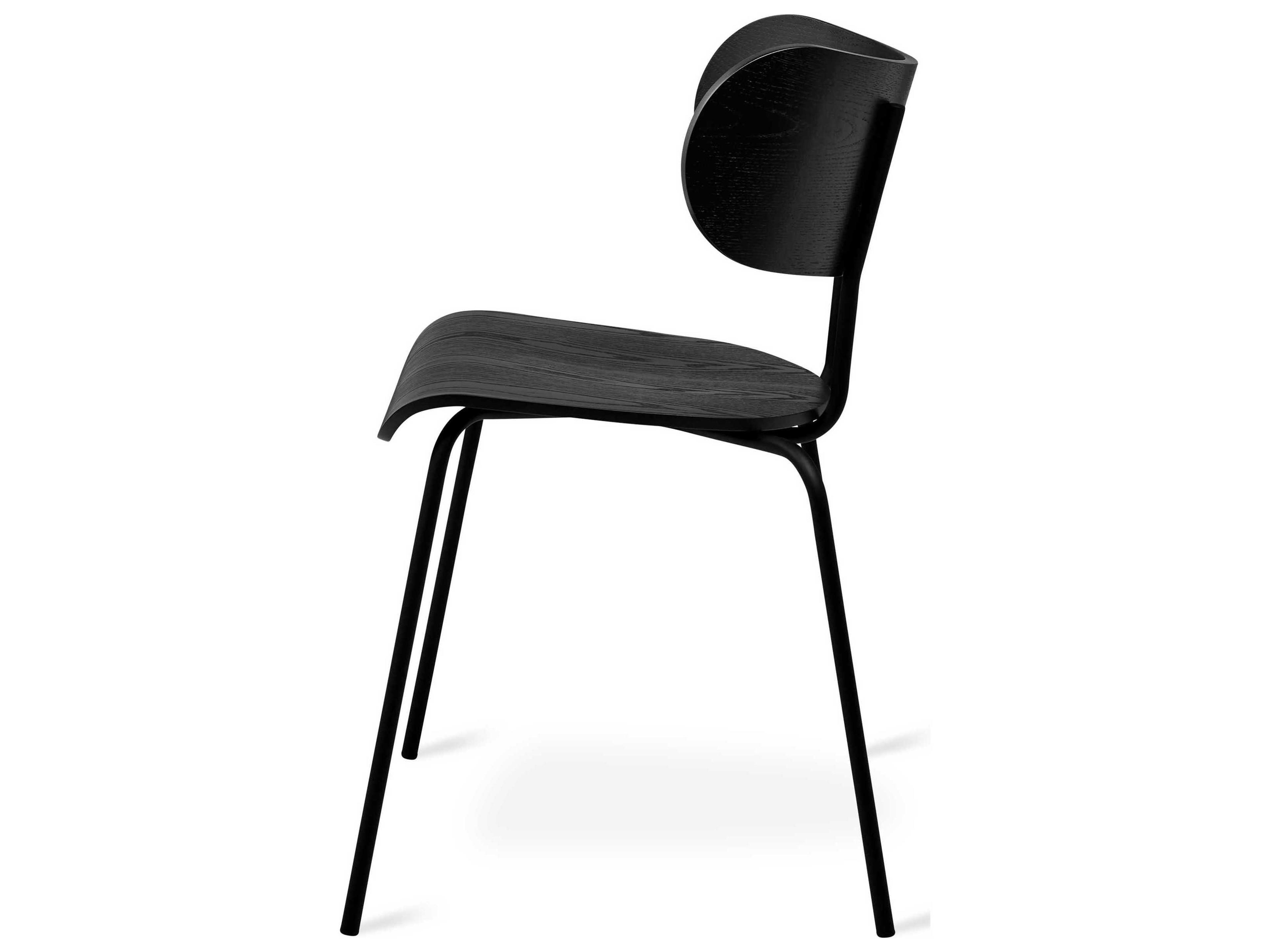Gus* Modern Bantam Ash Wood Black Side Dining Chair
