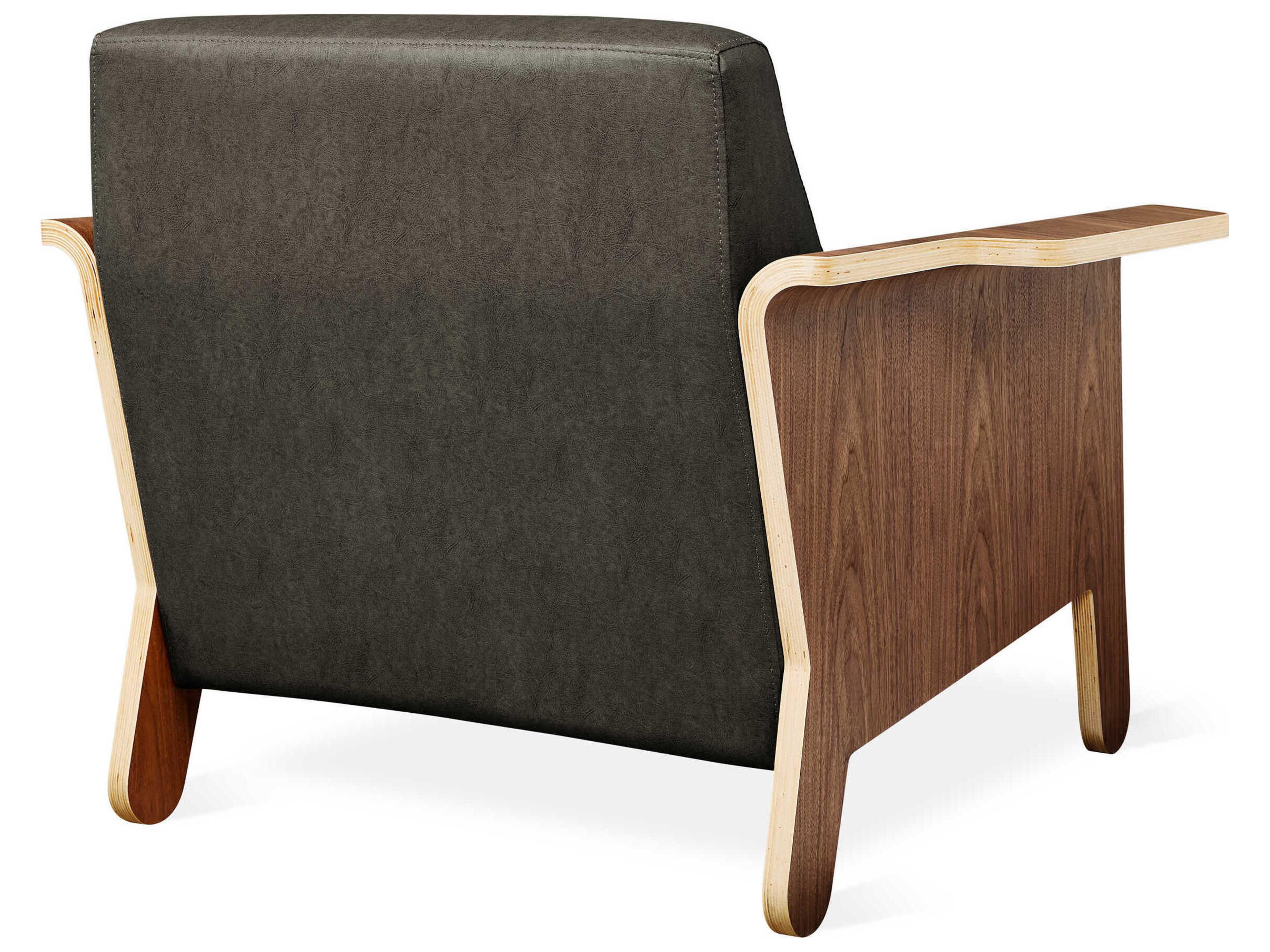 Gus* Modern Lodge Vegan Appleskin Licorice Black Leather Accent Chair