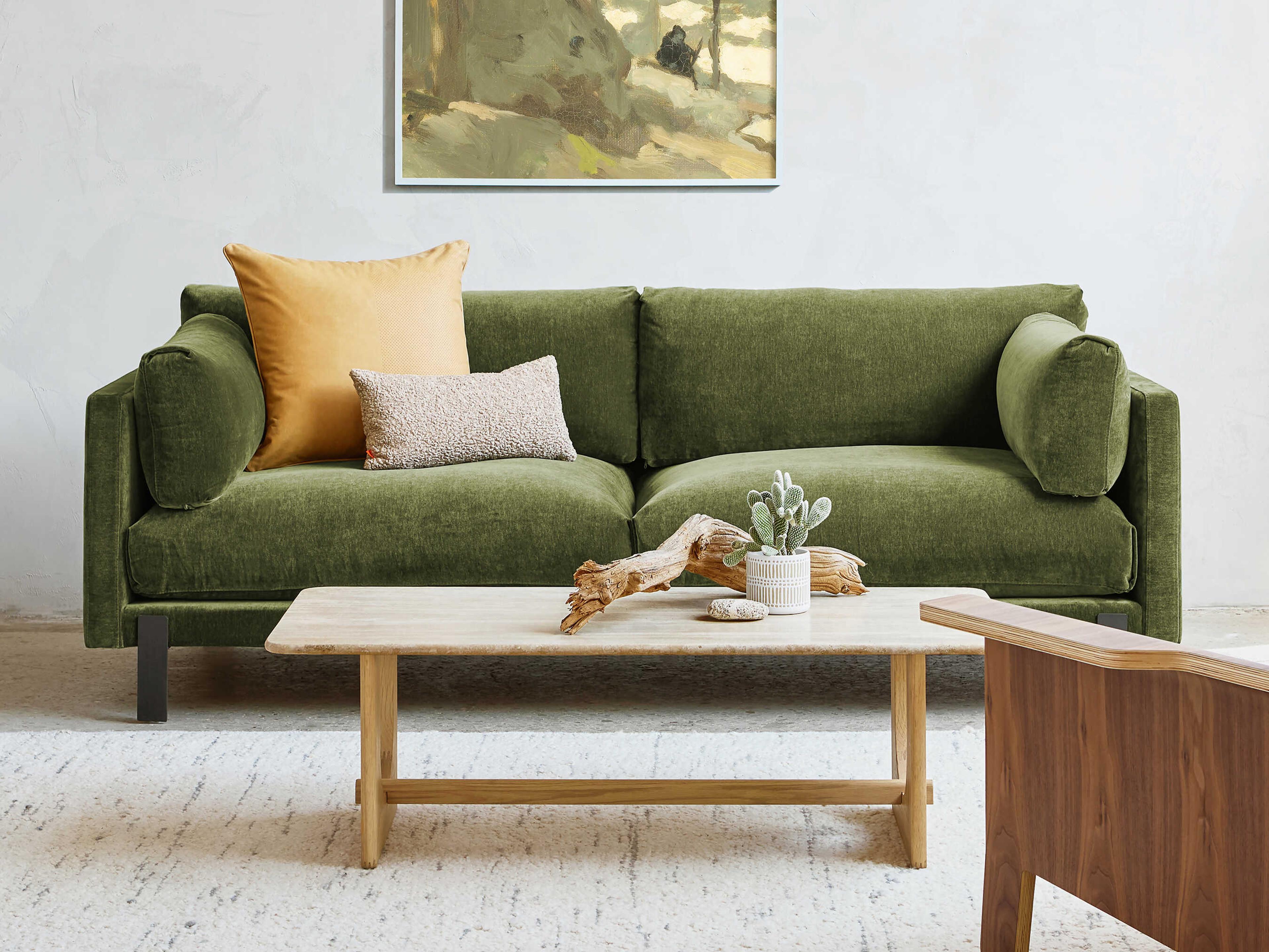 Gus* Modern Silverlake Bastille Clover Green Upholstered Sofa