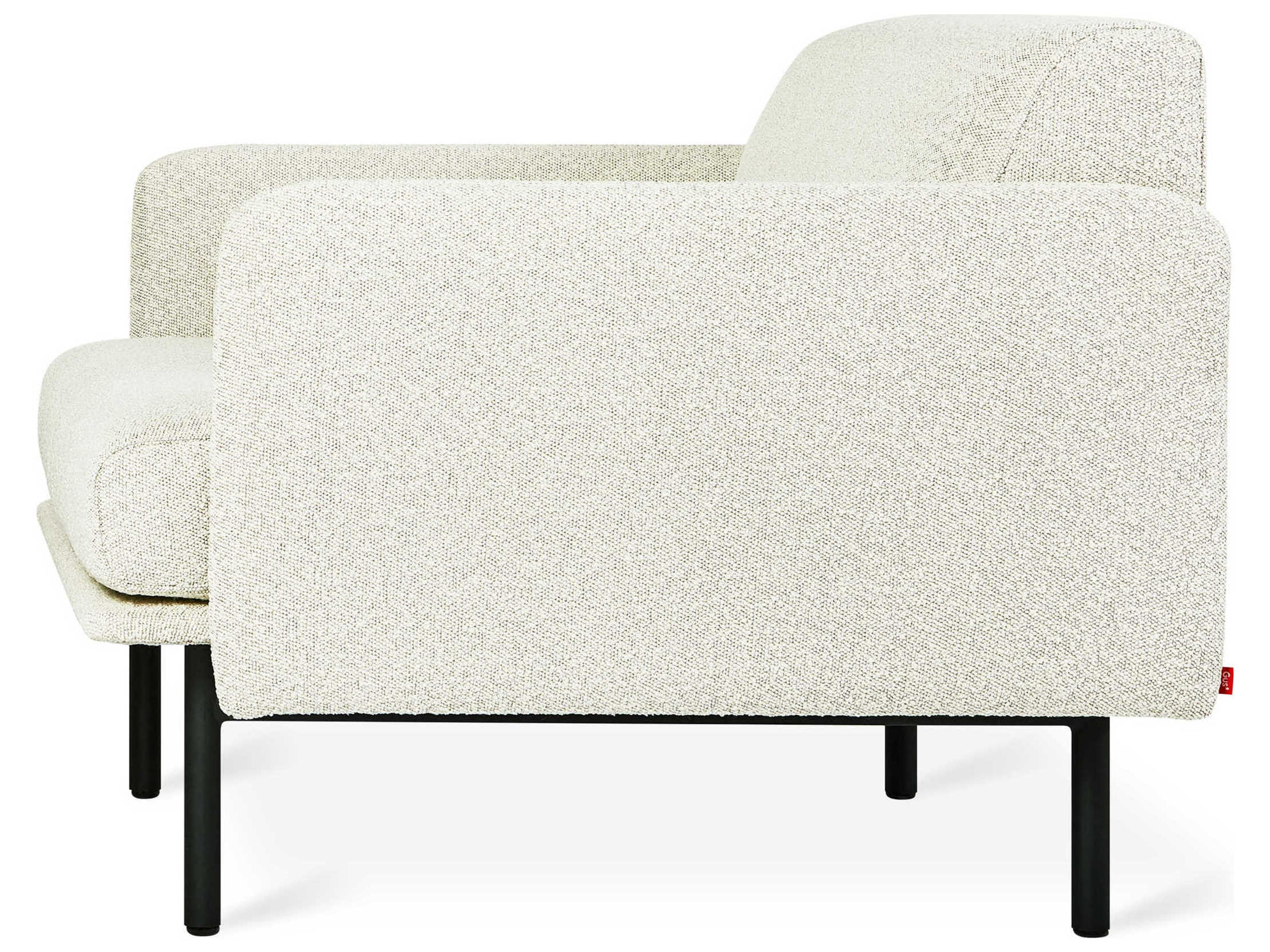 Gus* Modern Foundry White Fabric Accent Chair