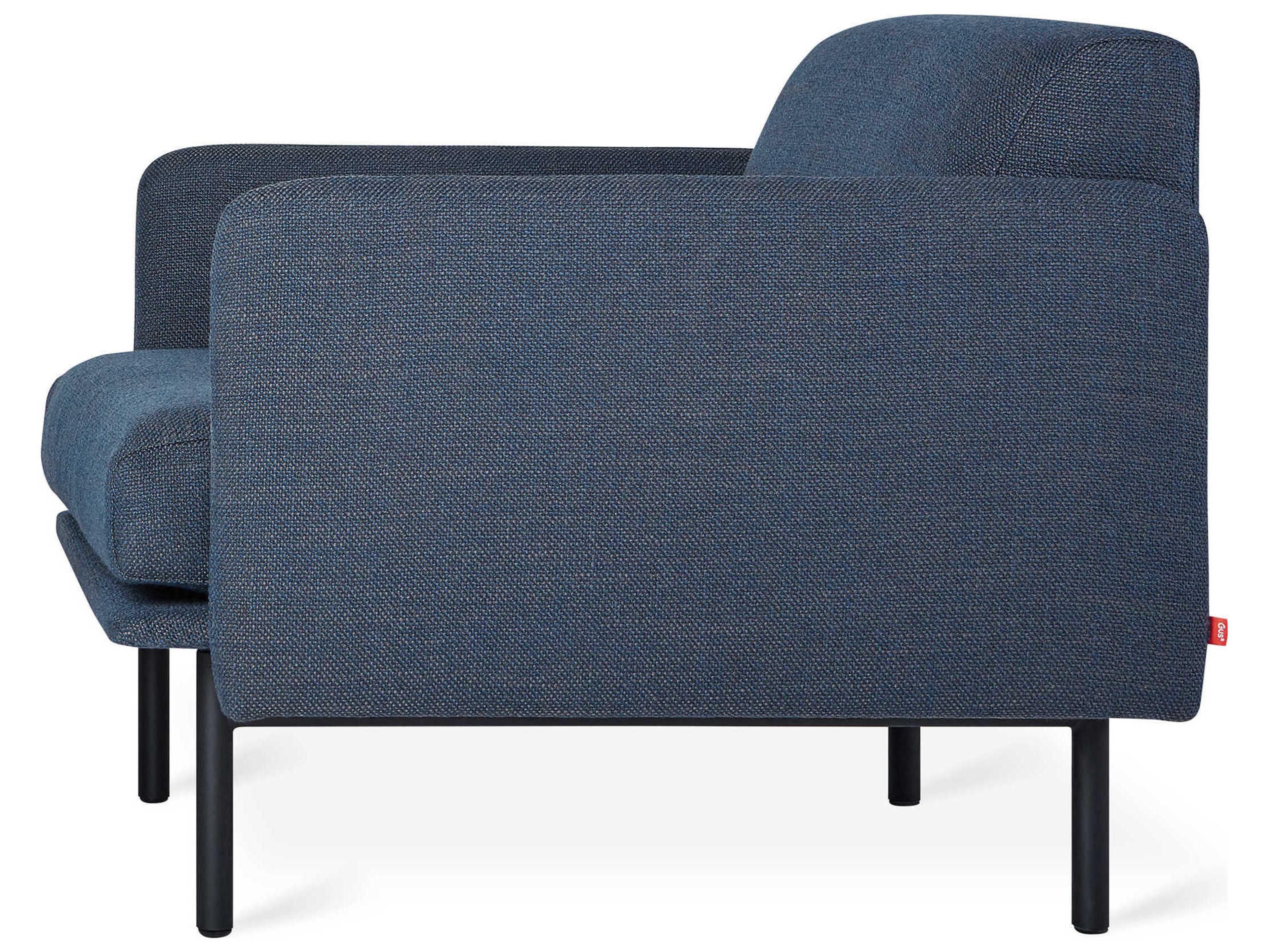 Gus* Modern Foundry Blue Fabric Accent Chair