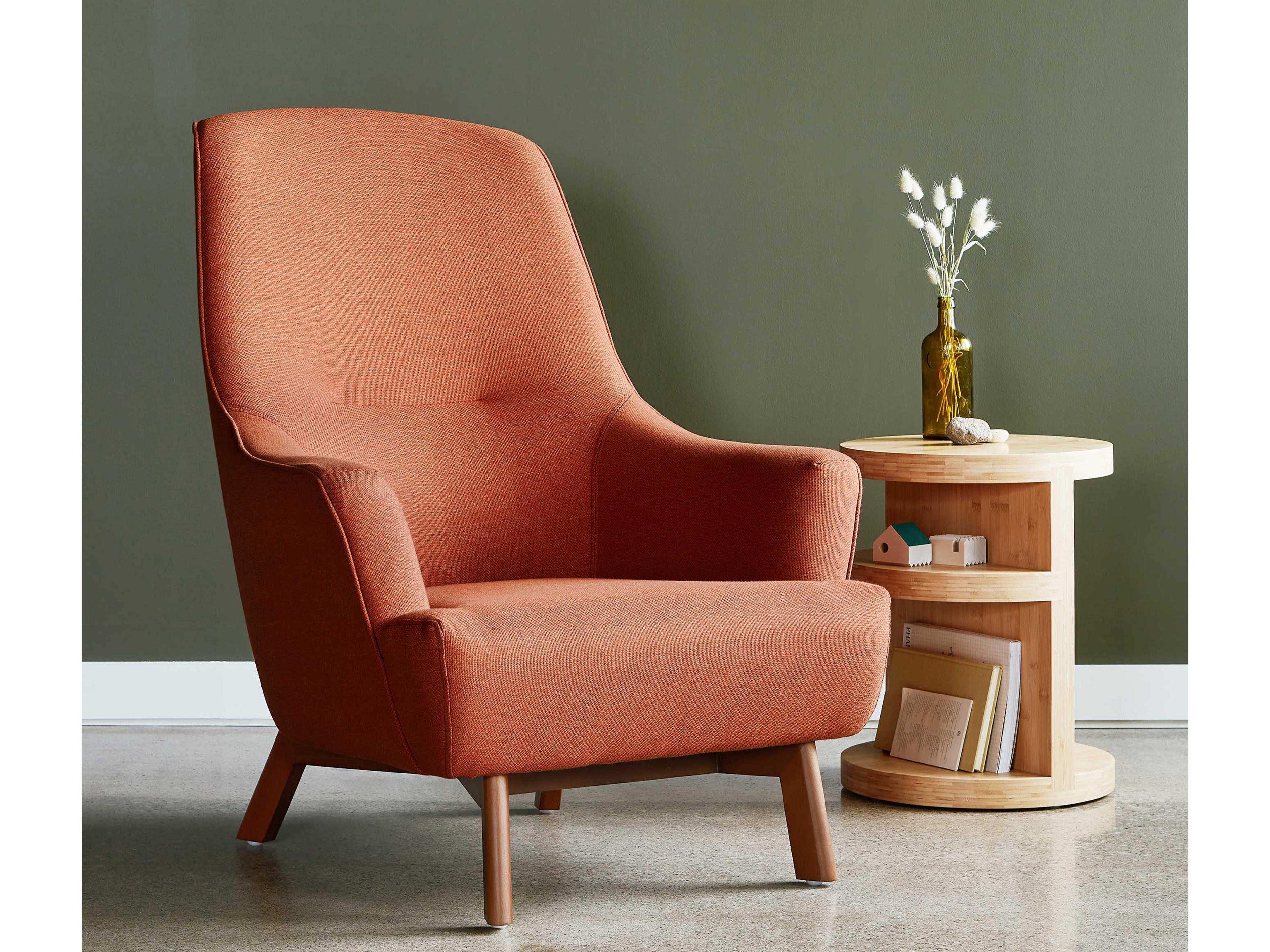 Gus* Modern Hilary Orange Fabric Accent Chair