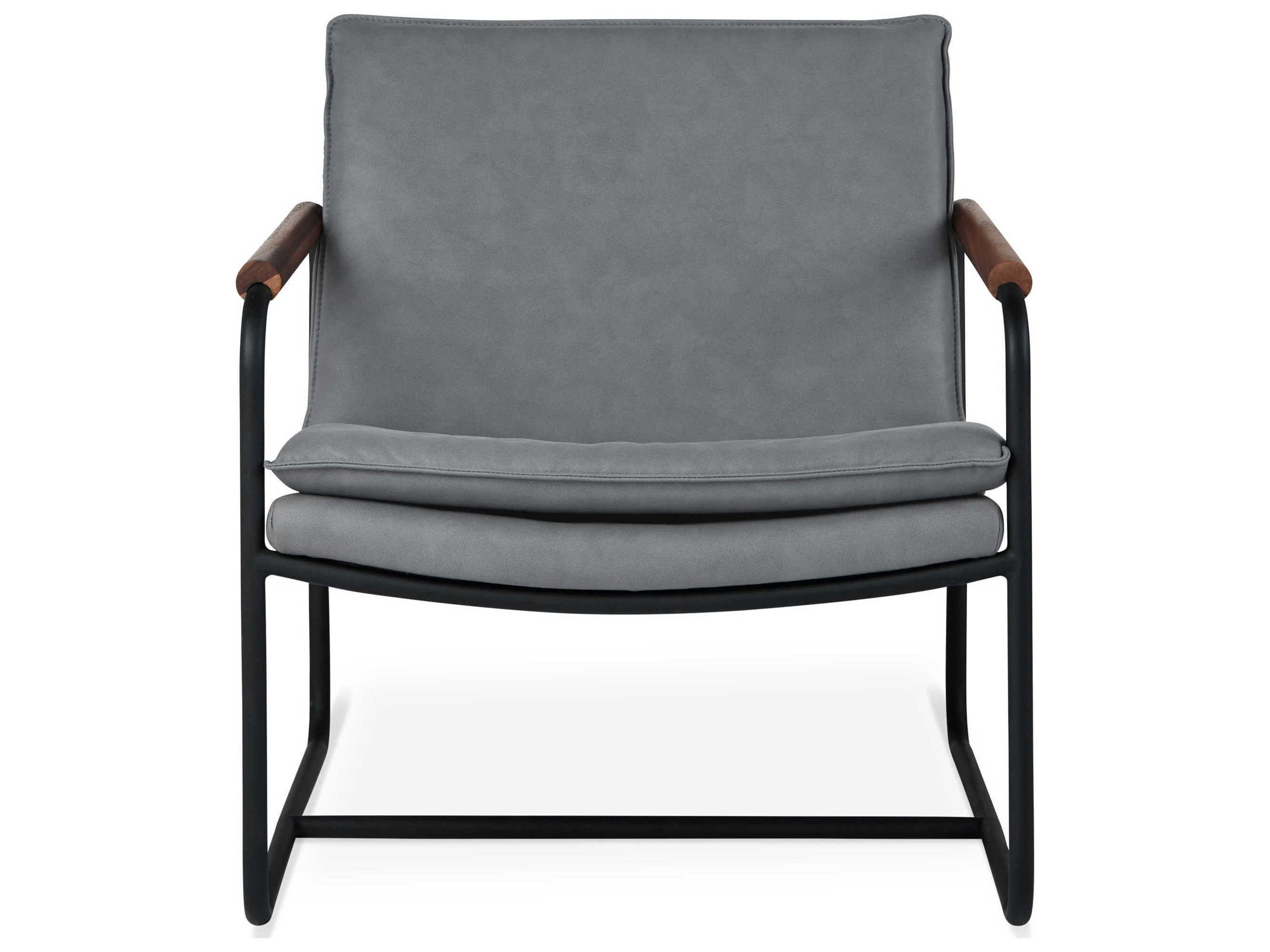 Gus* Modern Kelso Black Leather Accent Chair
