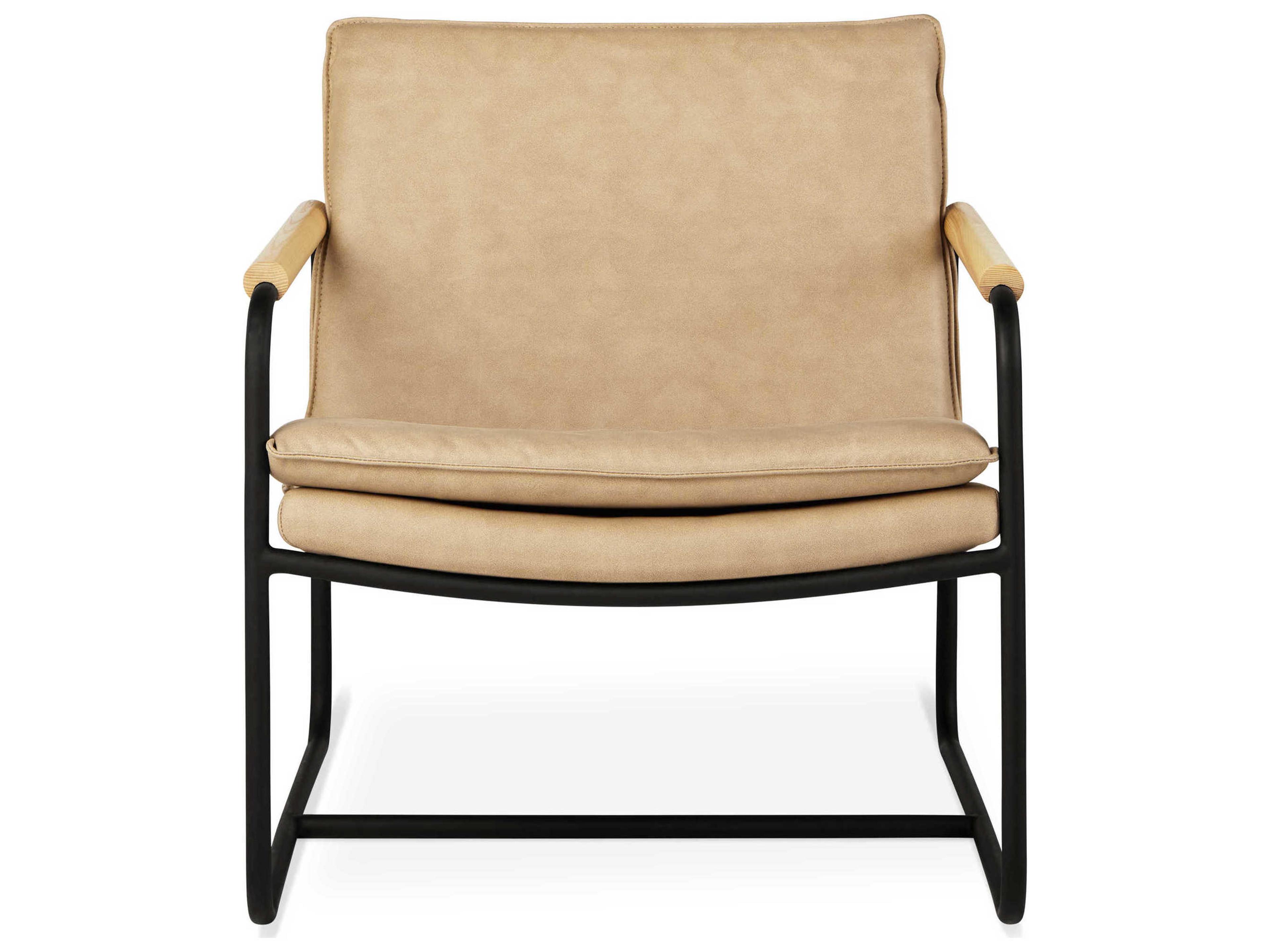 Gus* Modern Kelso Beige Leather Accent Chair