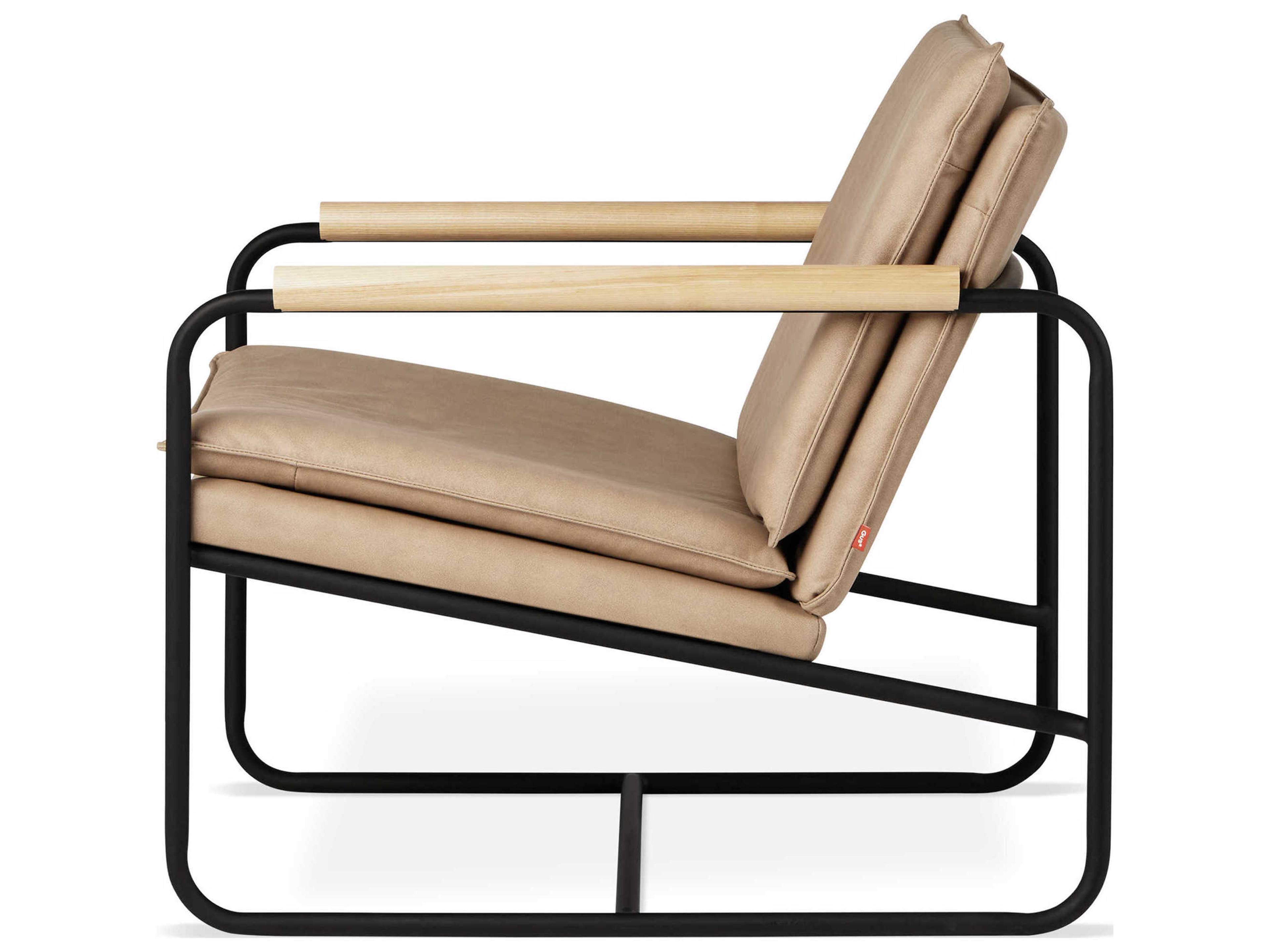 Gus* Modern Kelso Beige Leather Accent Chair