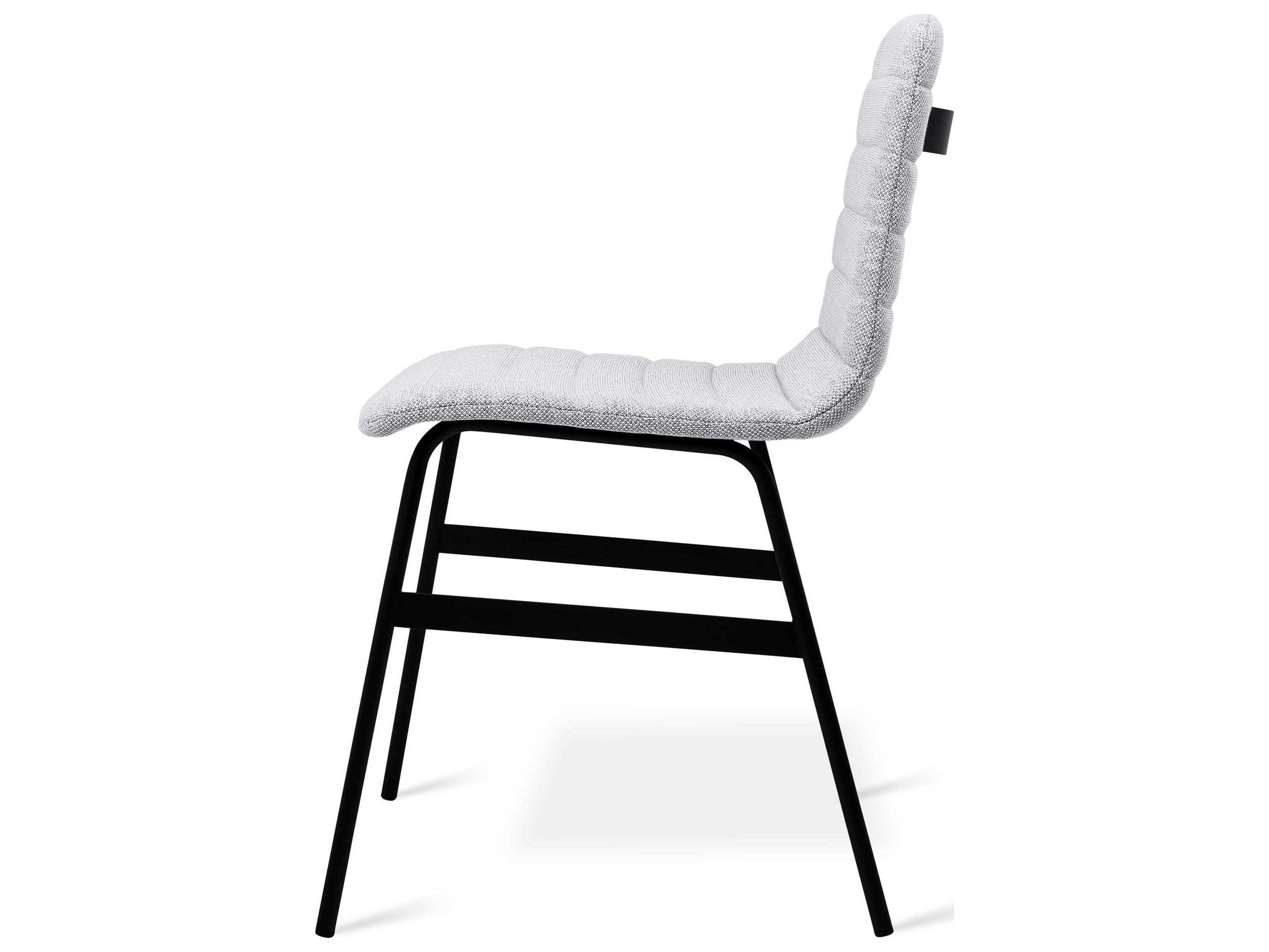 Gus* Modern Lecture Fabric White Upholstered Side Dining Chair