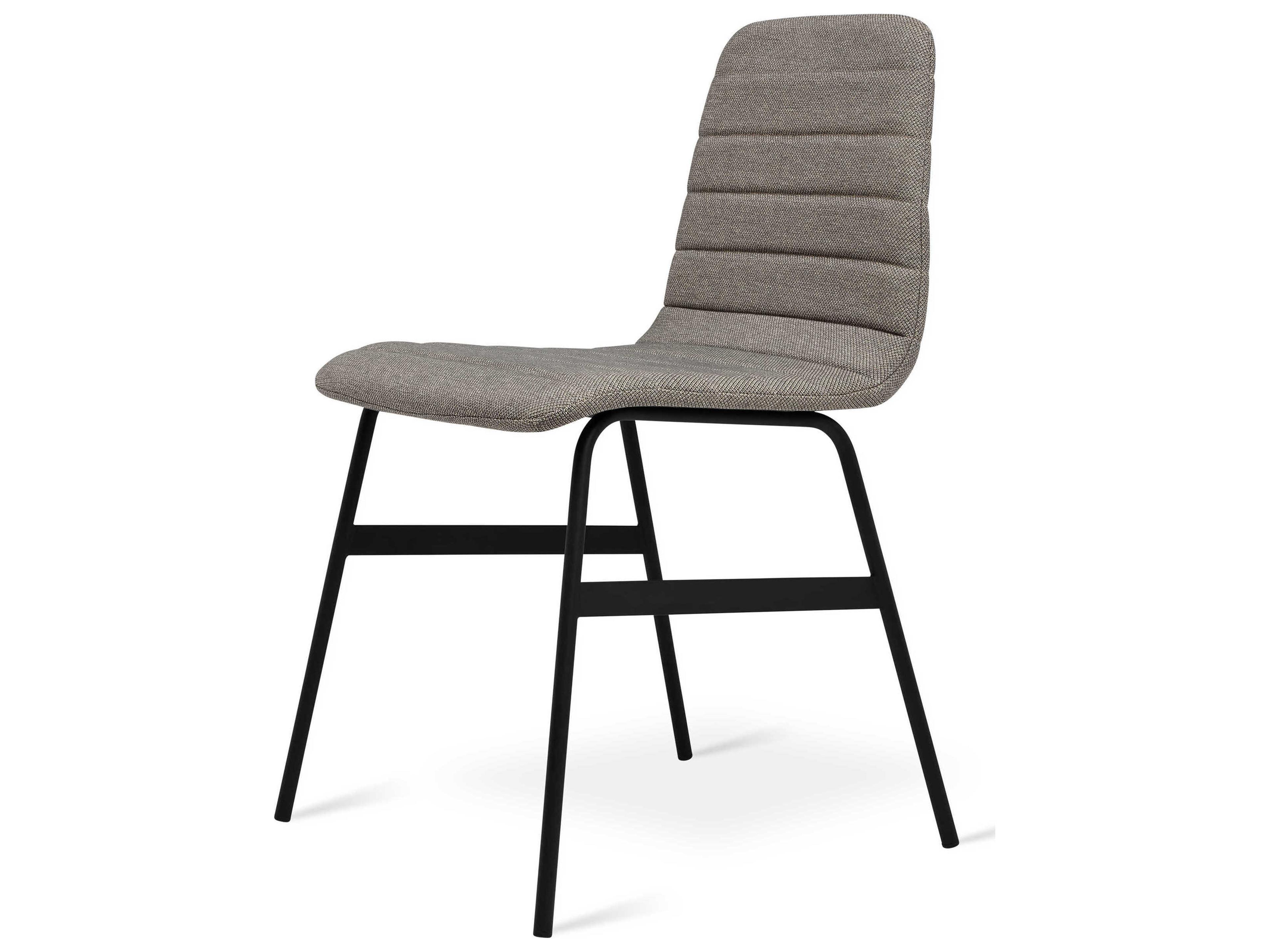 Lecture Fabric Gray Upholstered Side Dining Chair