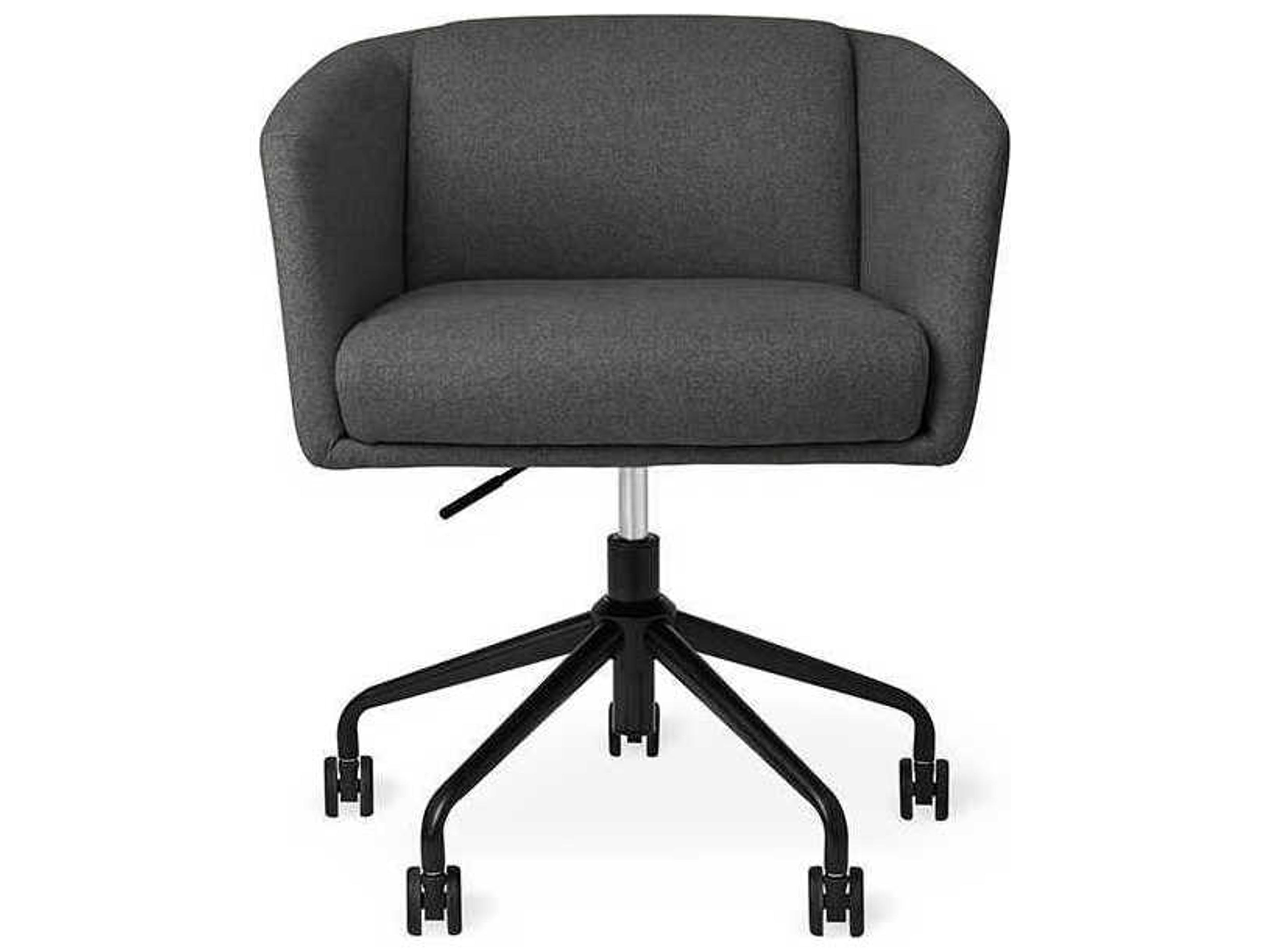 Gus* Modern Radius Gray Upholstered Adjustable Swivel Executive Desk Chair