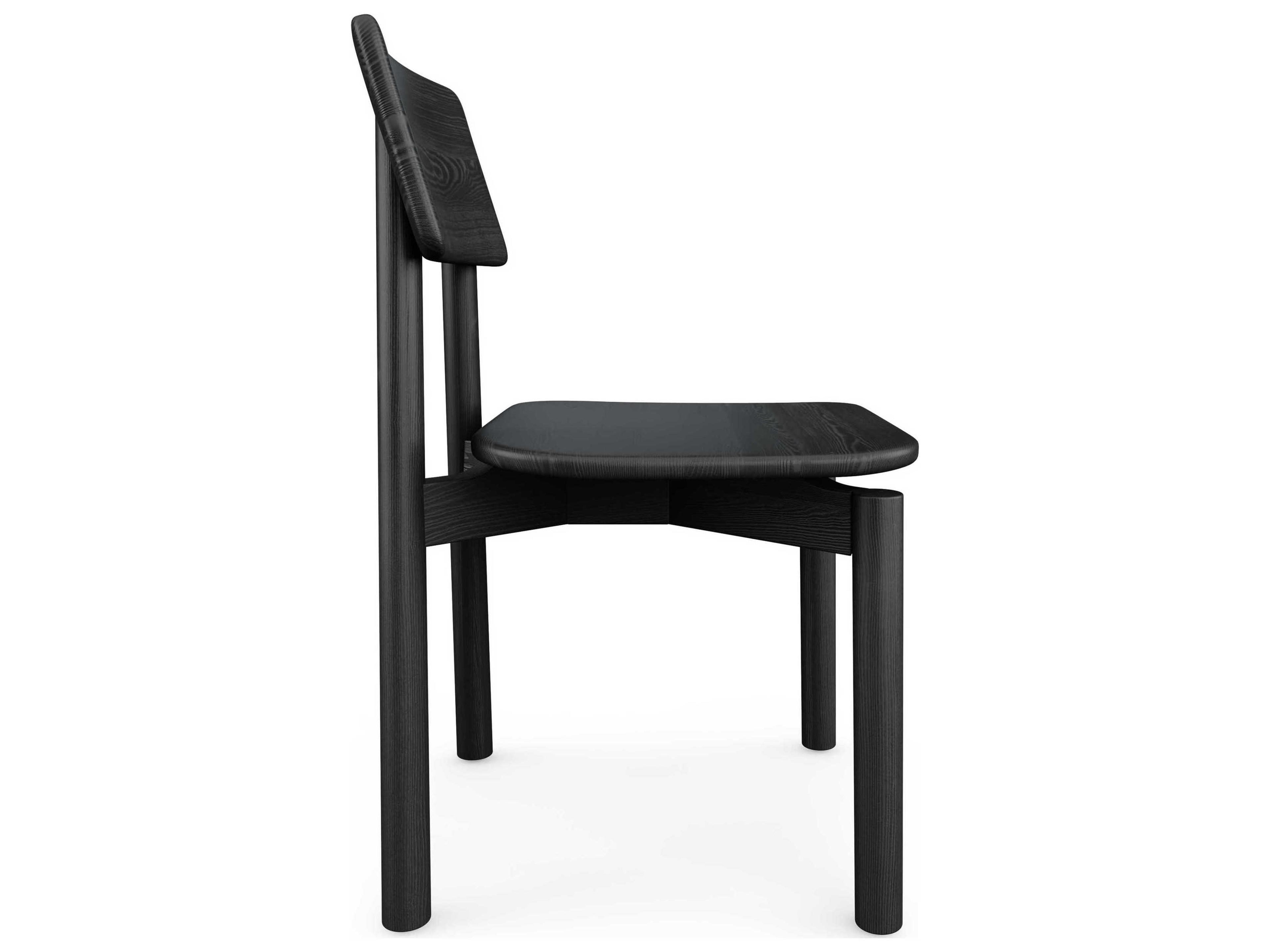Gus* Modern Ridley Ash Wood Black Side Dining Chair