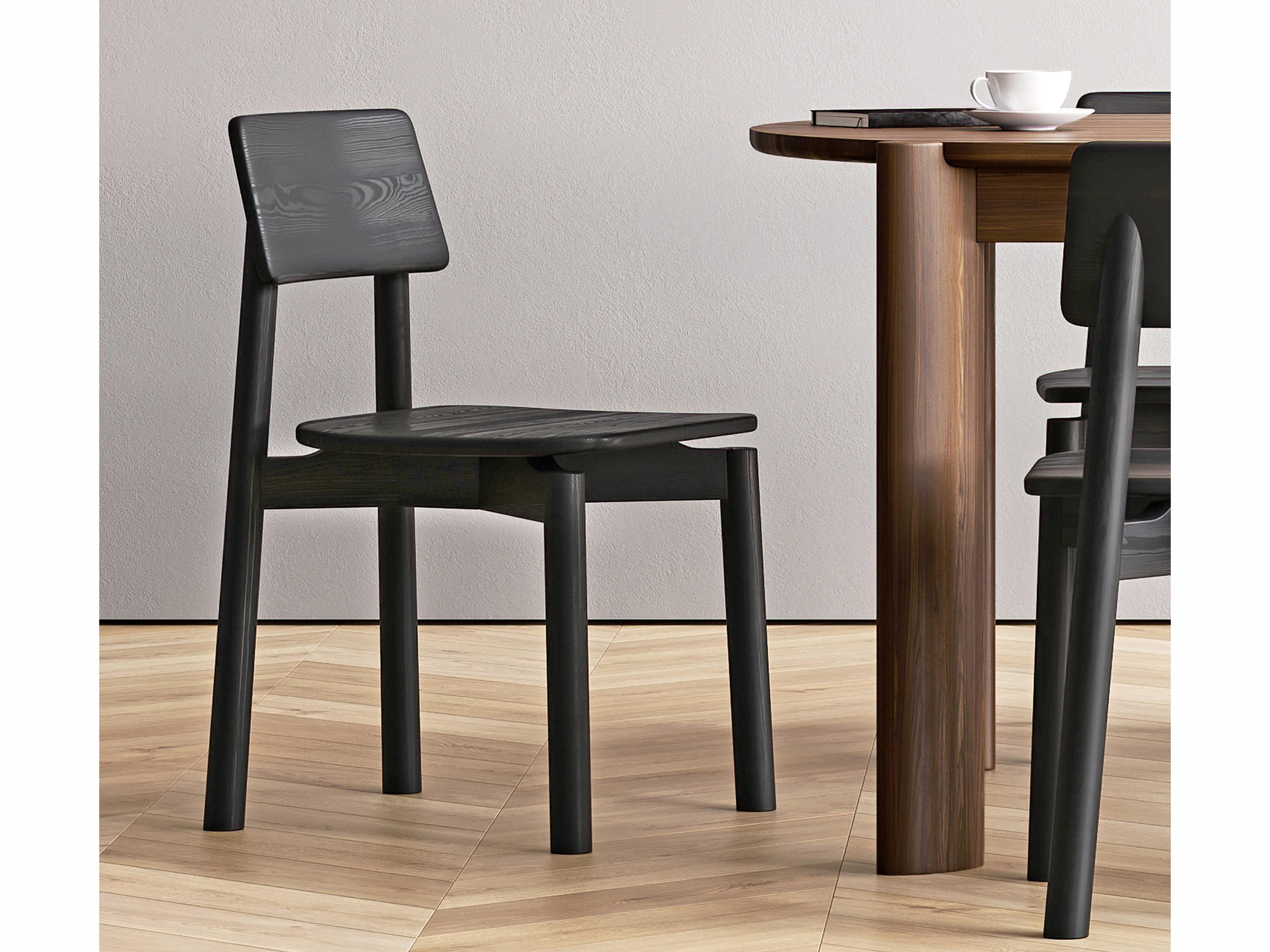 Gus* Modern Ridley Ash Wood Black Side Dining Chair