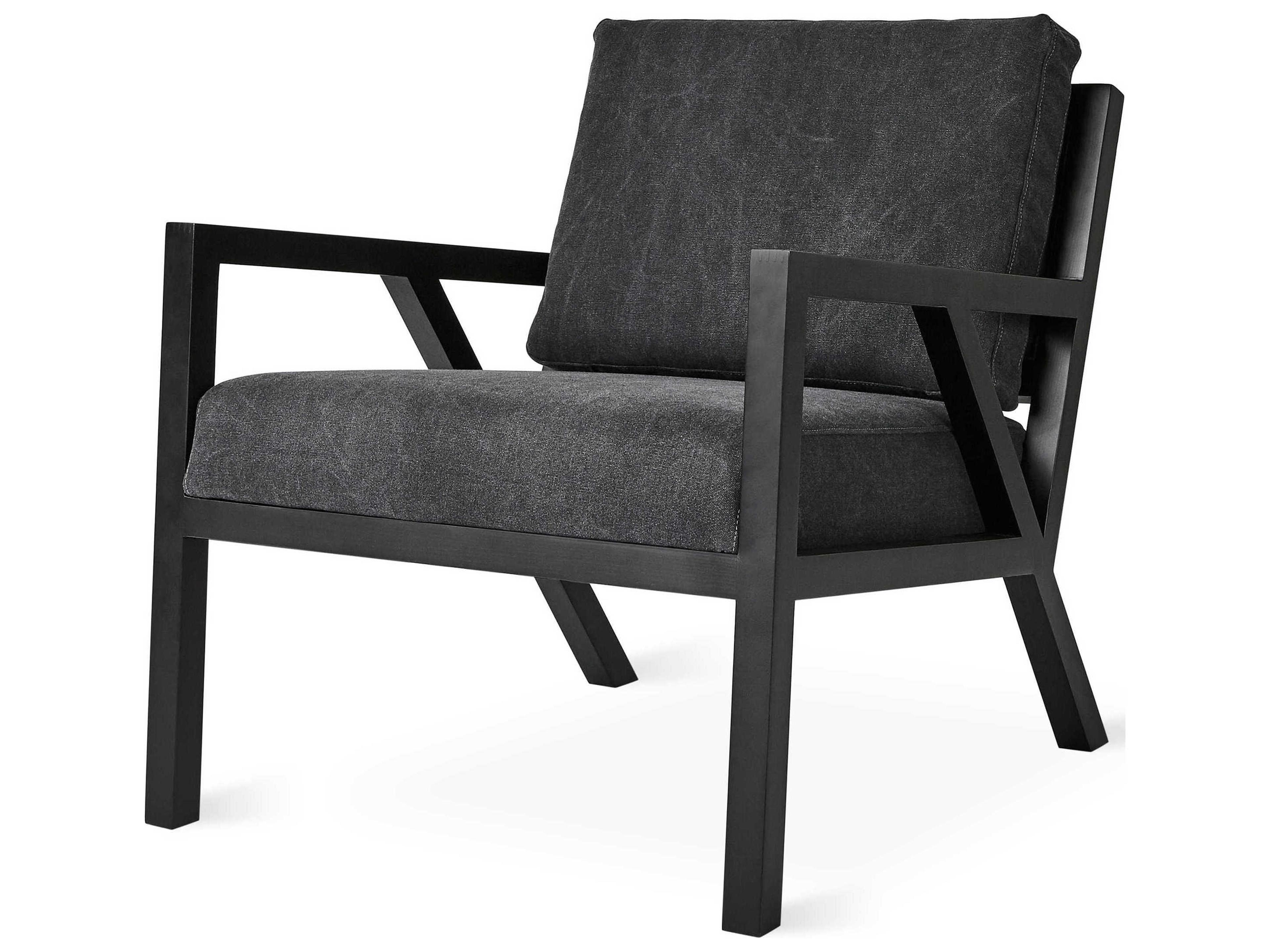 Truss Black Fabric Accent Chair
