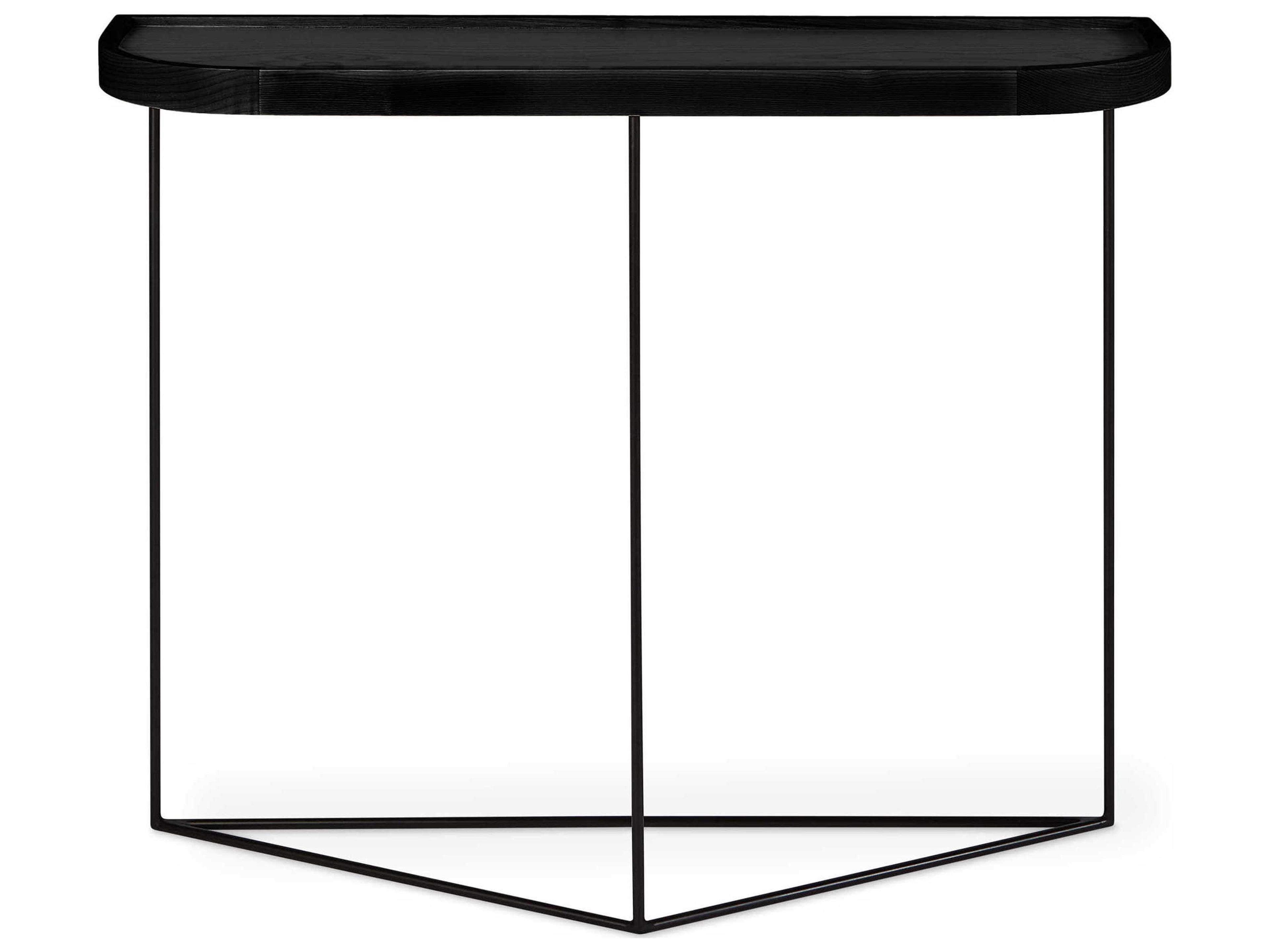 Gus* Modern Porter Demilune Wood Ash Black Console Table