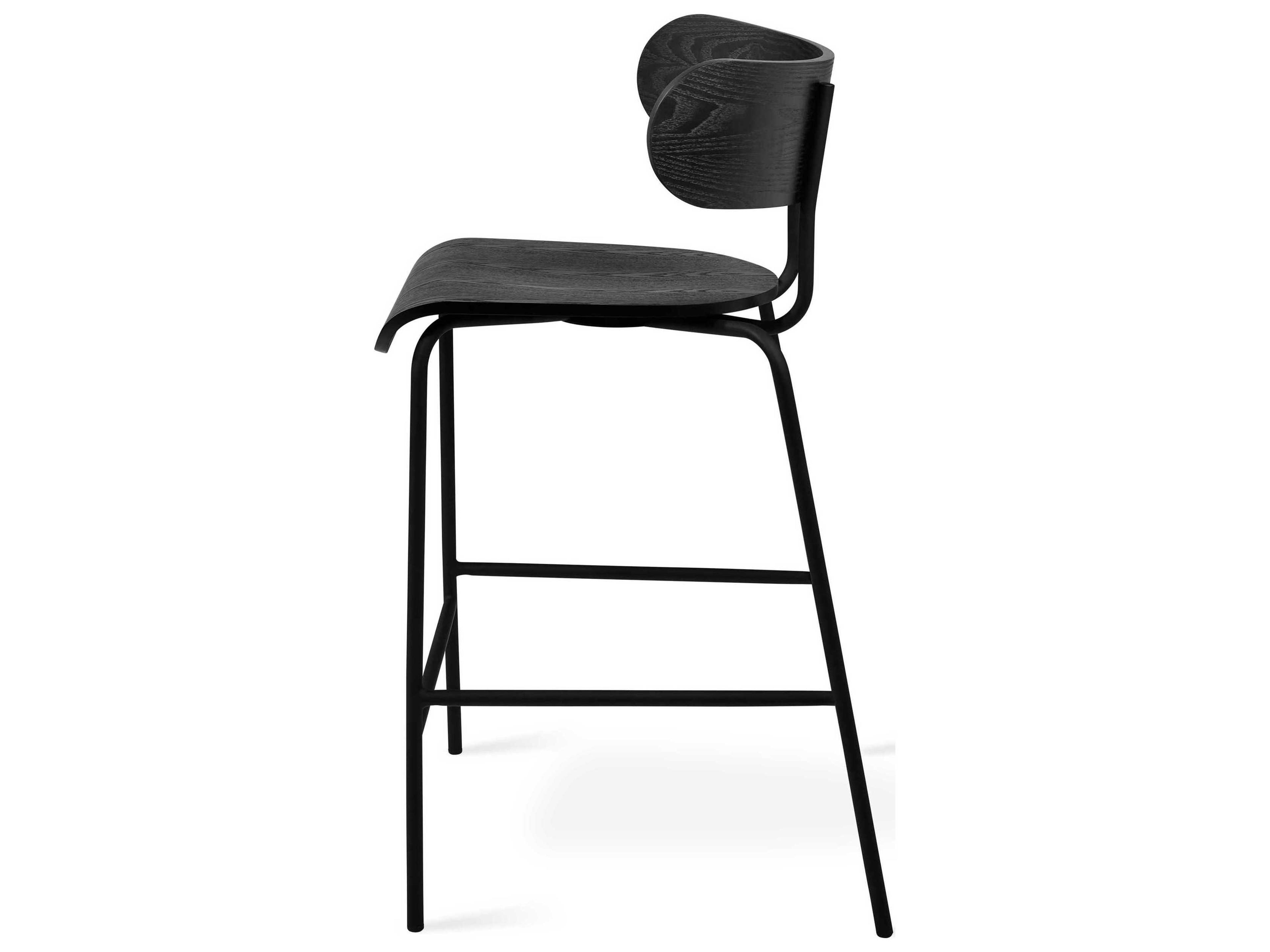 Gus* Modern Bantam Ash Wood Black Counter Stool