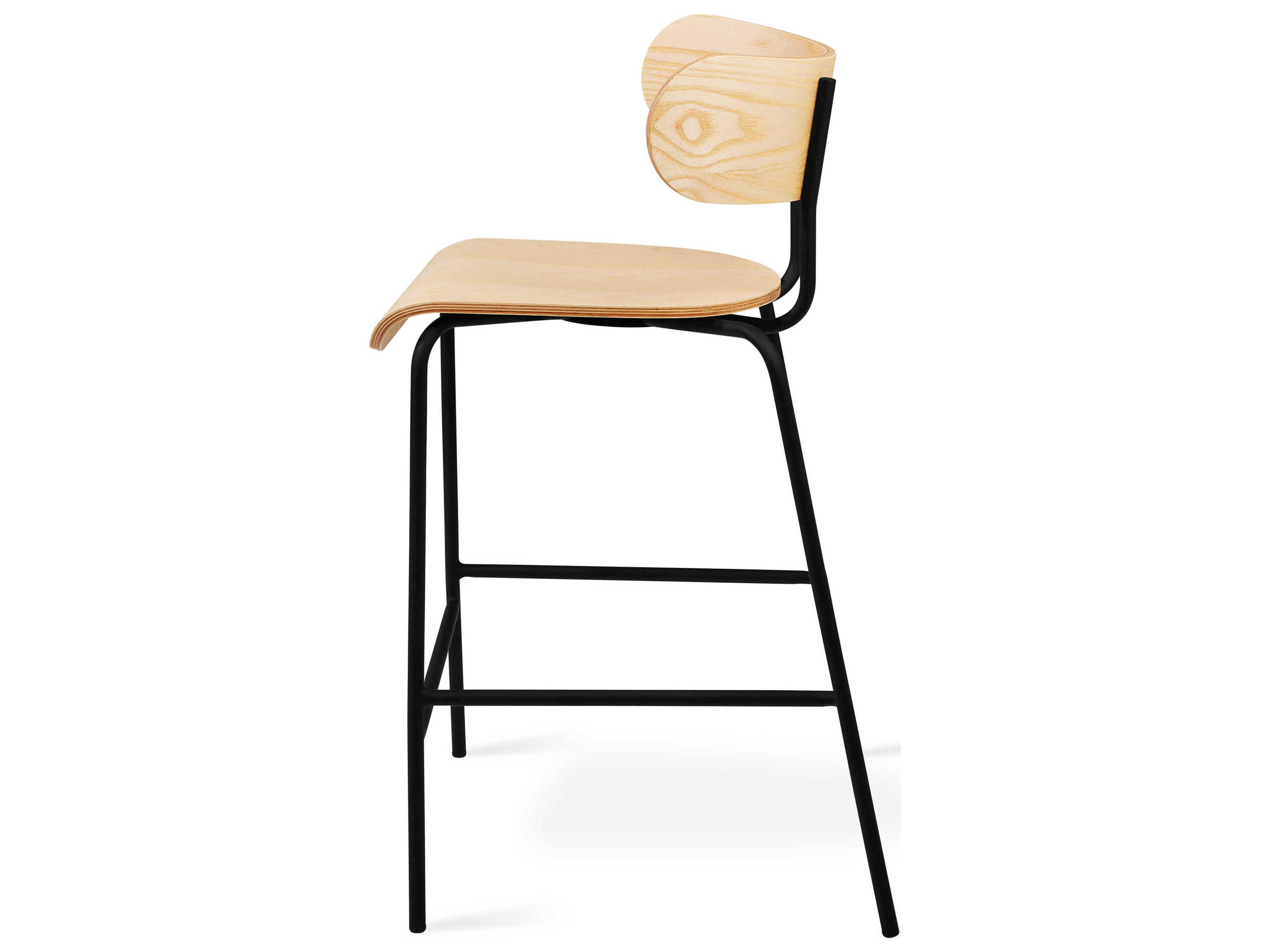 Gus* Modern Bantam Ash Wood Black Blonde Counter Stool