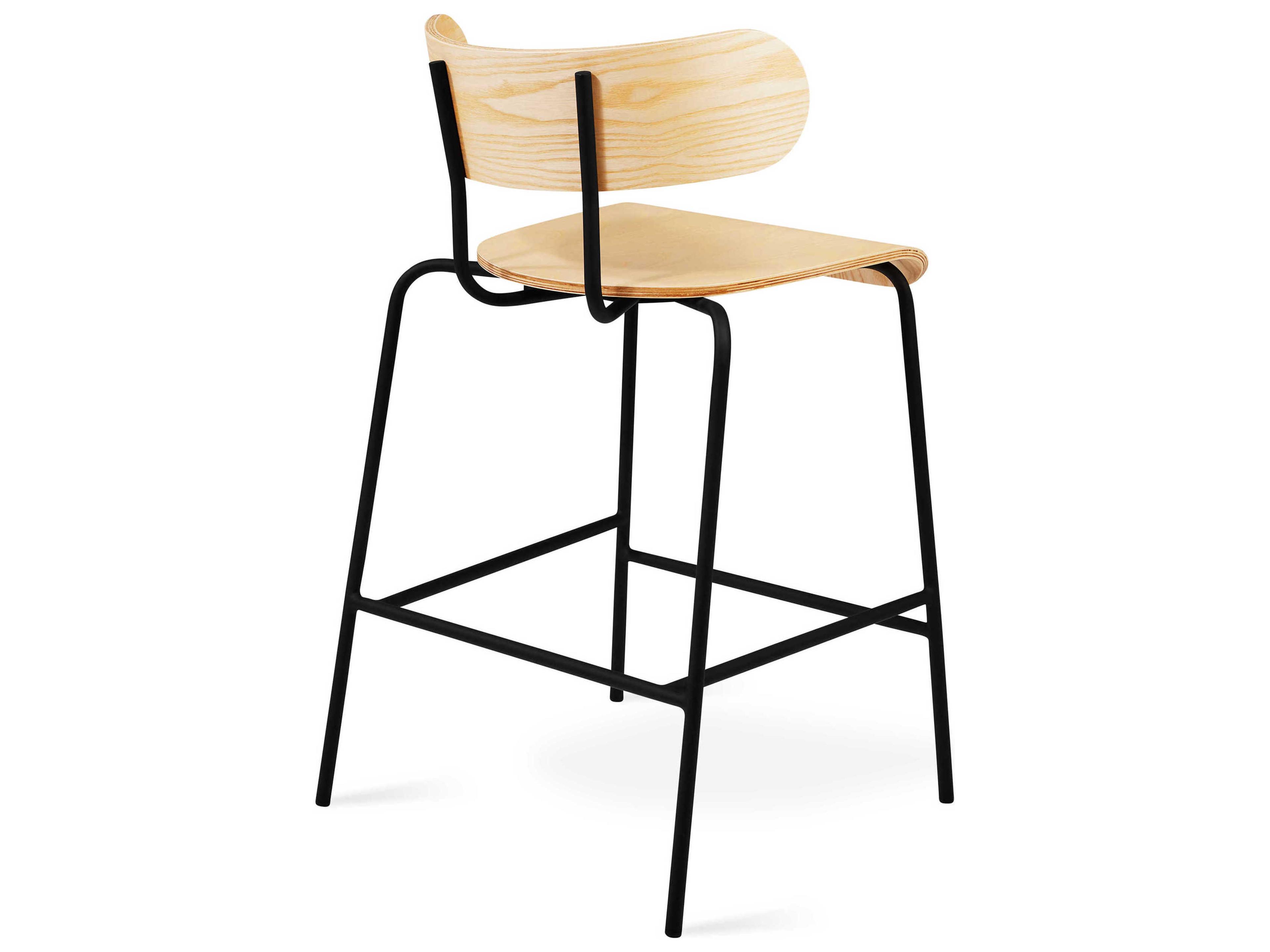 Gus* Modern Bantam Ash Wood Black Blonde Counter Stool