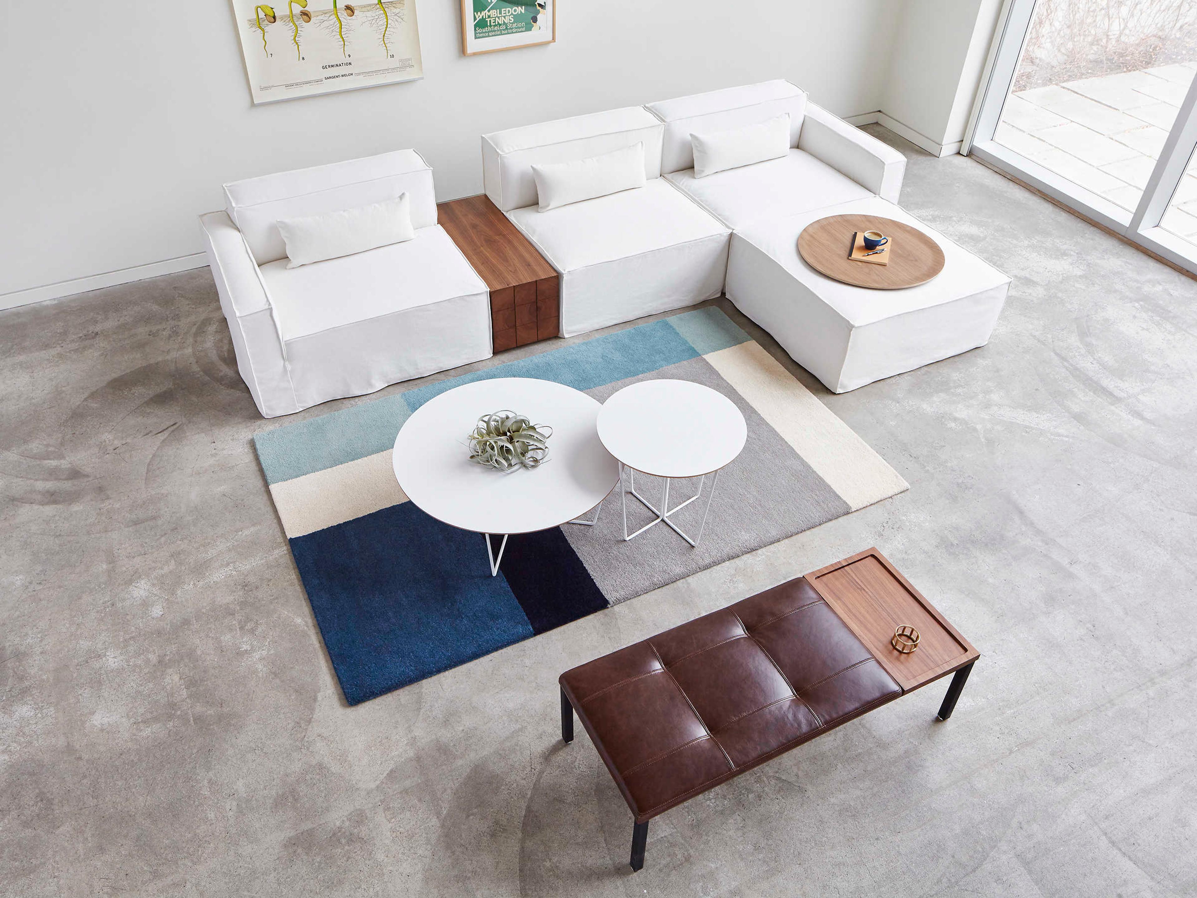 Gus* Modern Array Round Wood White Coffee Table