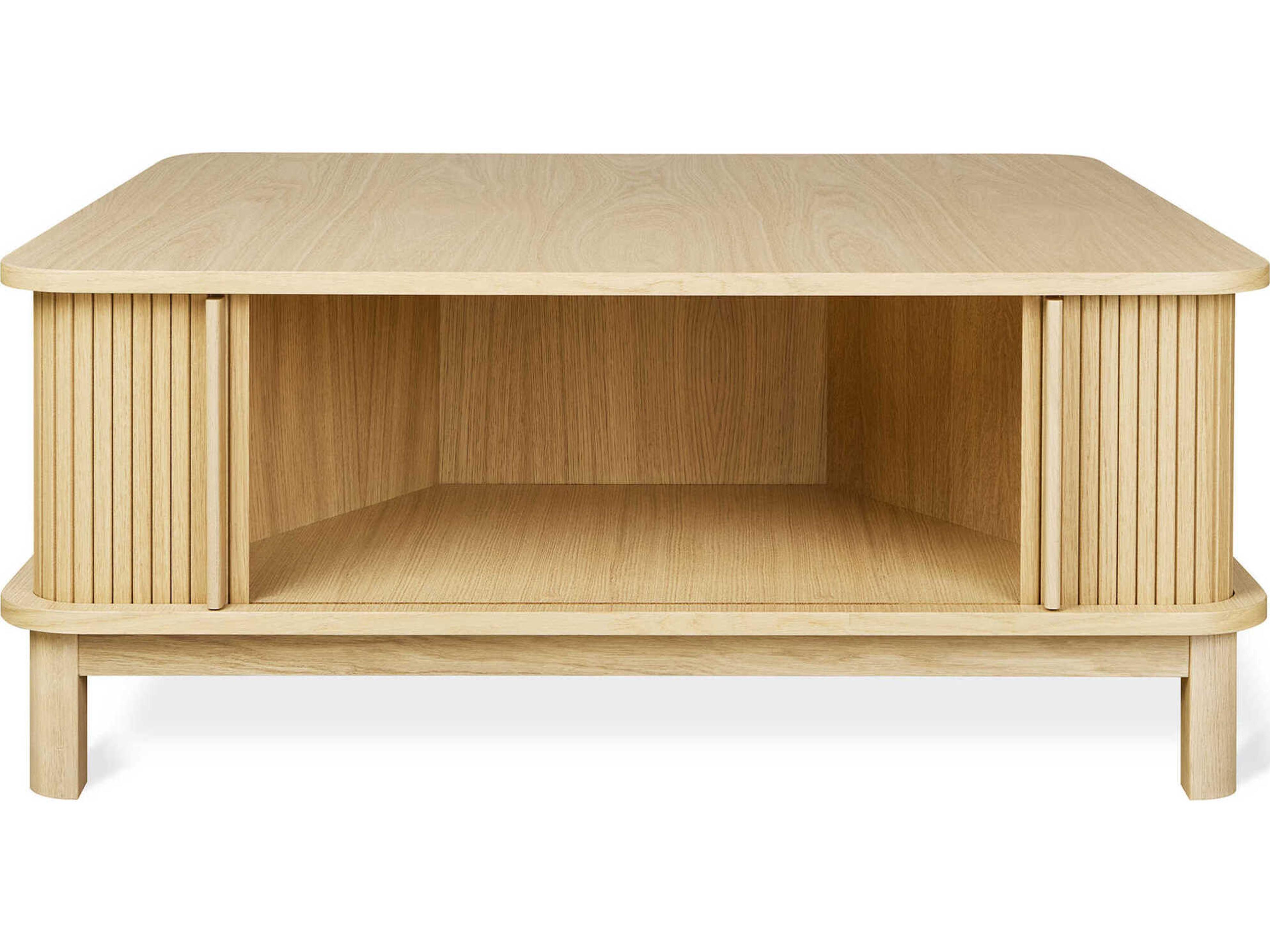 Gus* Modern Ledger Square Wood Vintage Oak Coffee Table