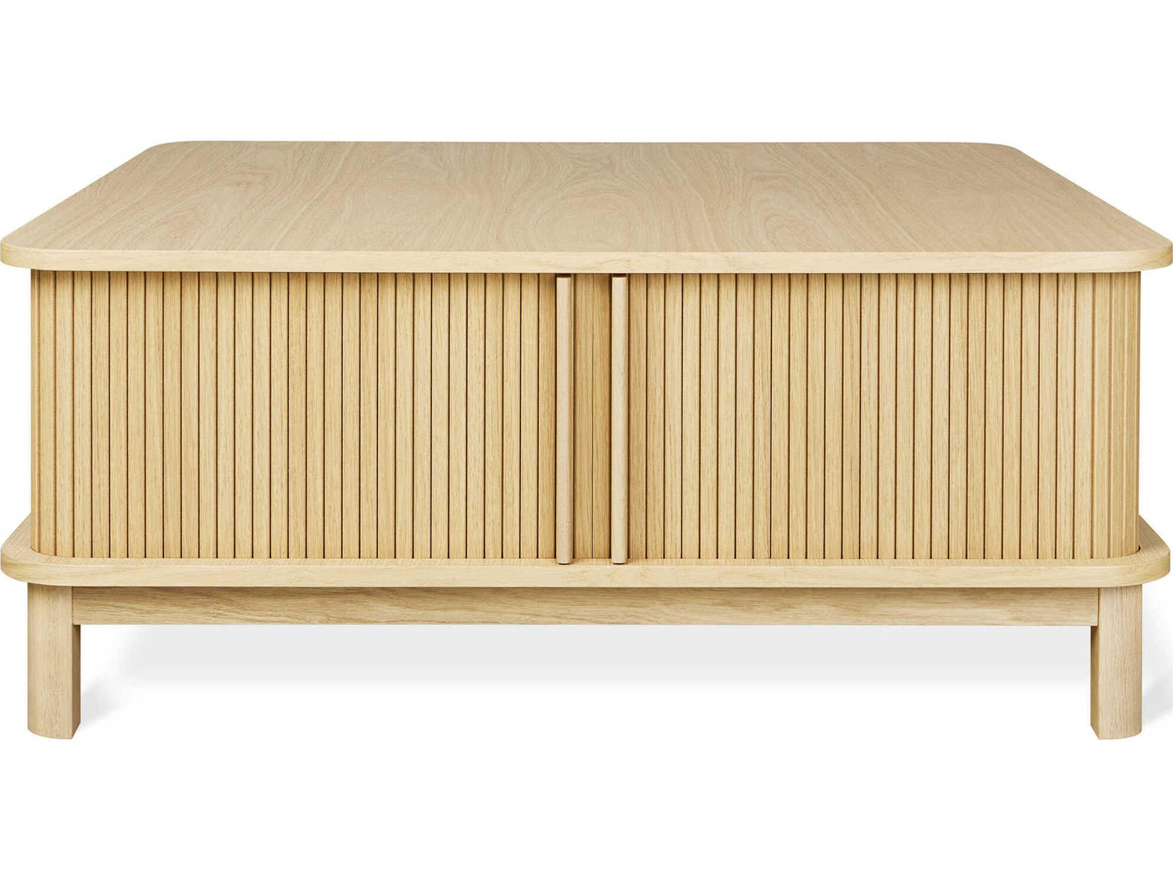 Gus* Modern Ledger Square Wood Vintage Oak Coffee Table