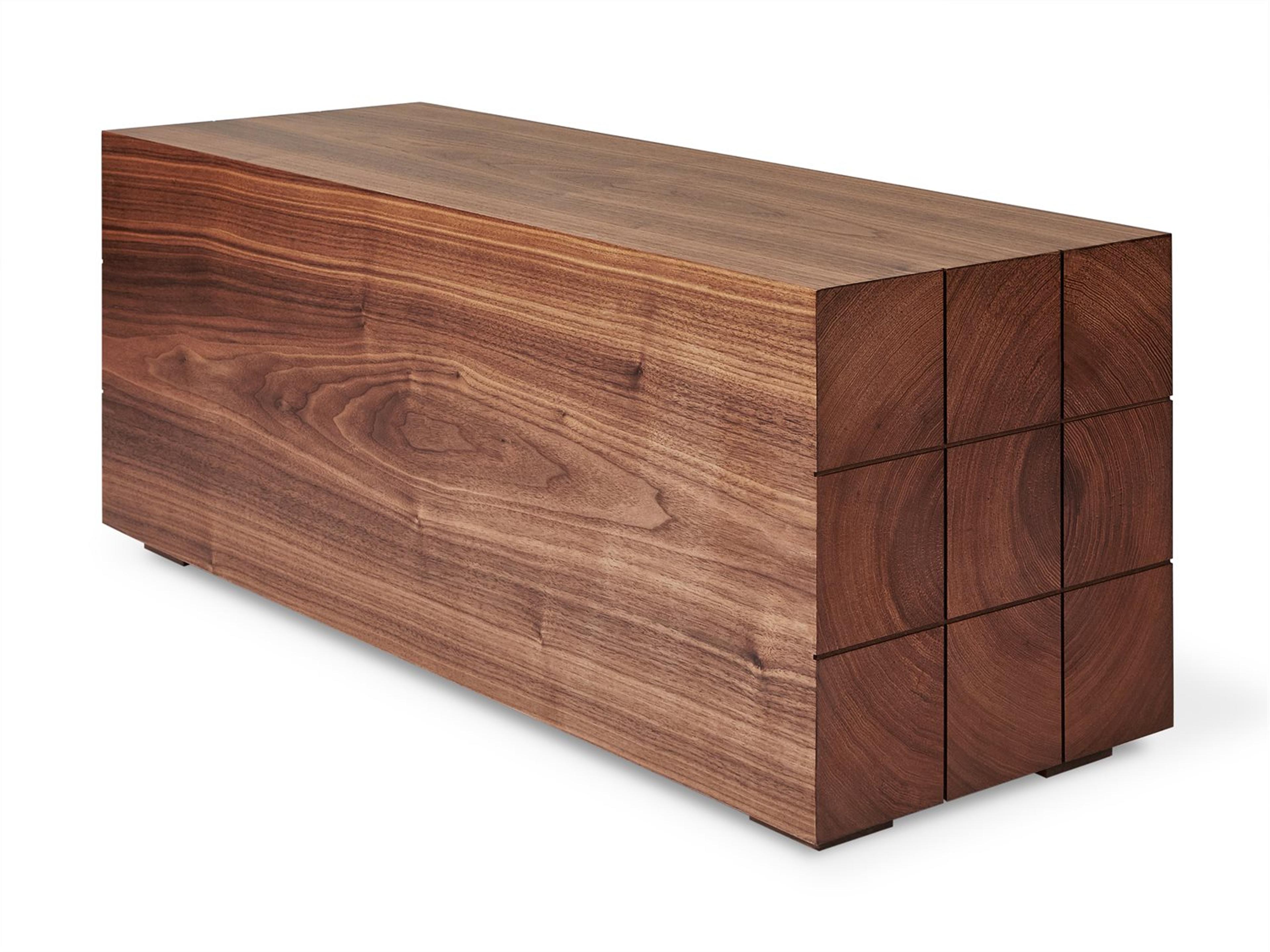 Mix Modular Rectangular Wood End Table in Walnut