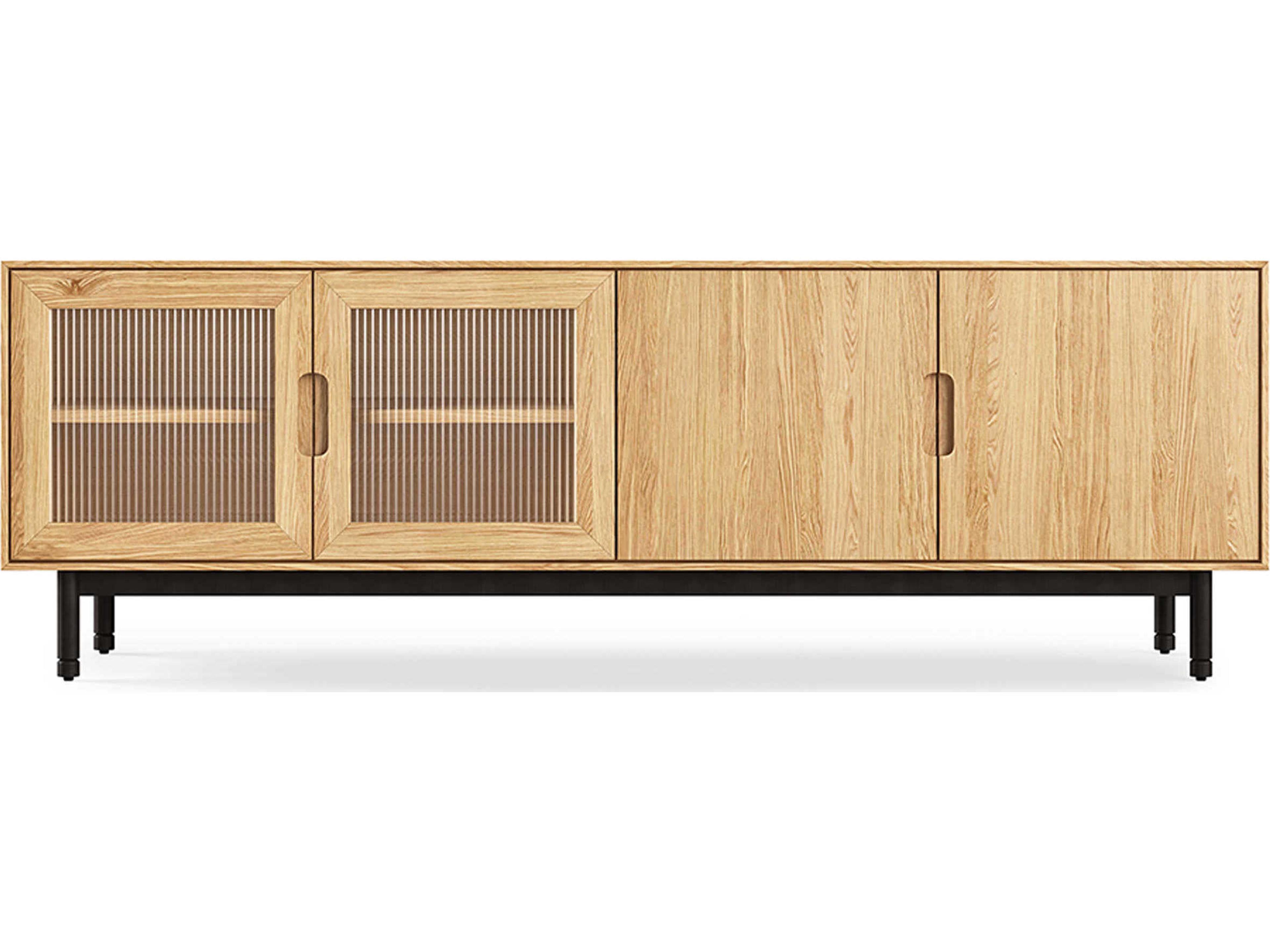 Gus* Modern Munro 72" Oak Wood White Credenza Sideboard