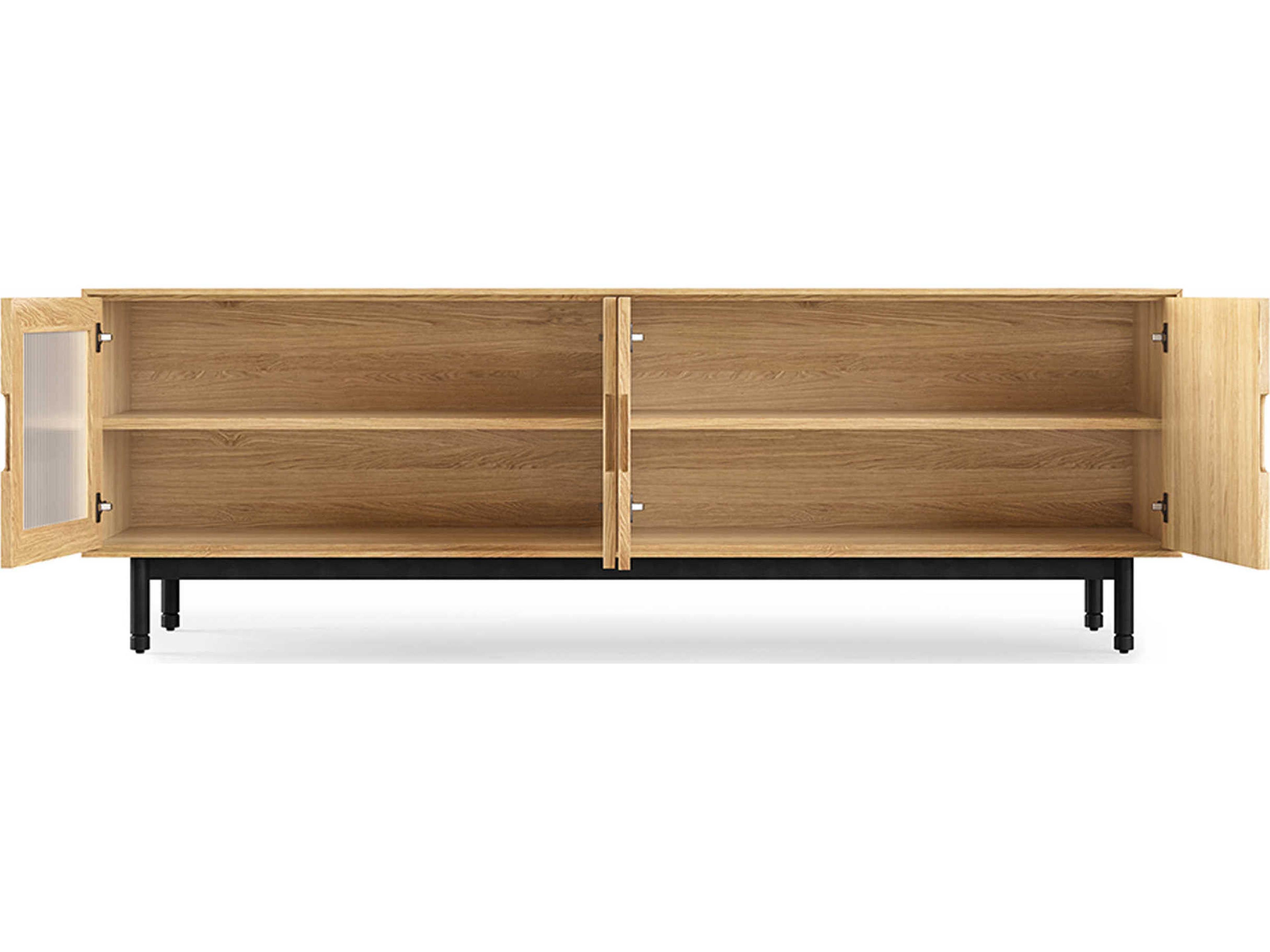 Gus* Modern Munro 72" Oak Wood White Credenza Sideboard
