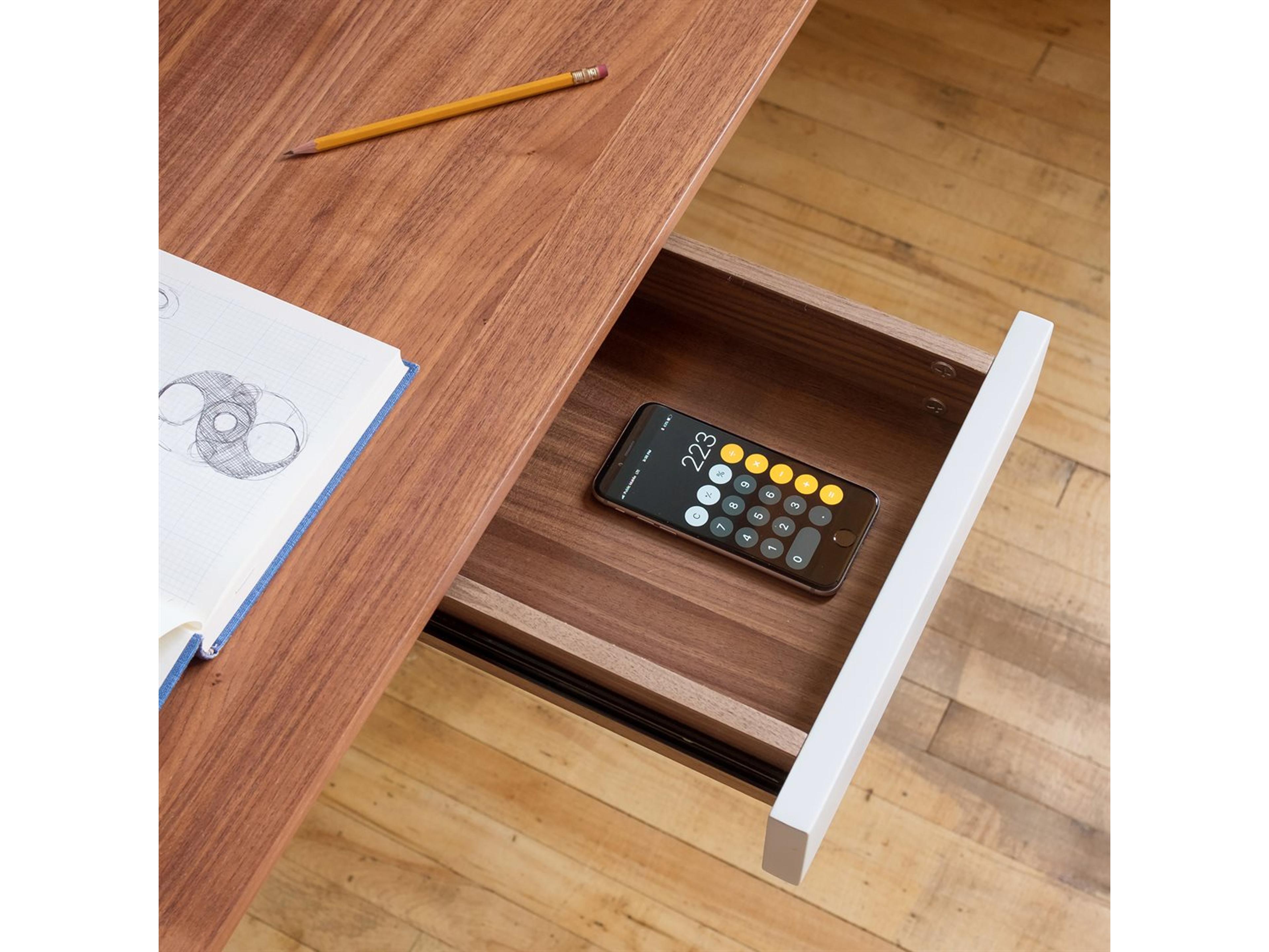 Gus* Modern Gander Walnut White Brown Wood Computer Desk