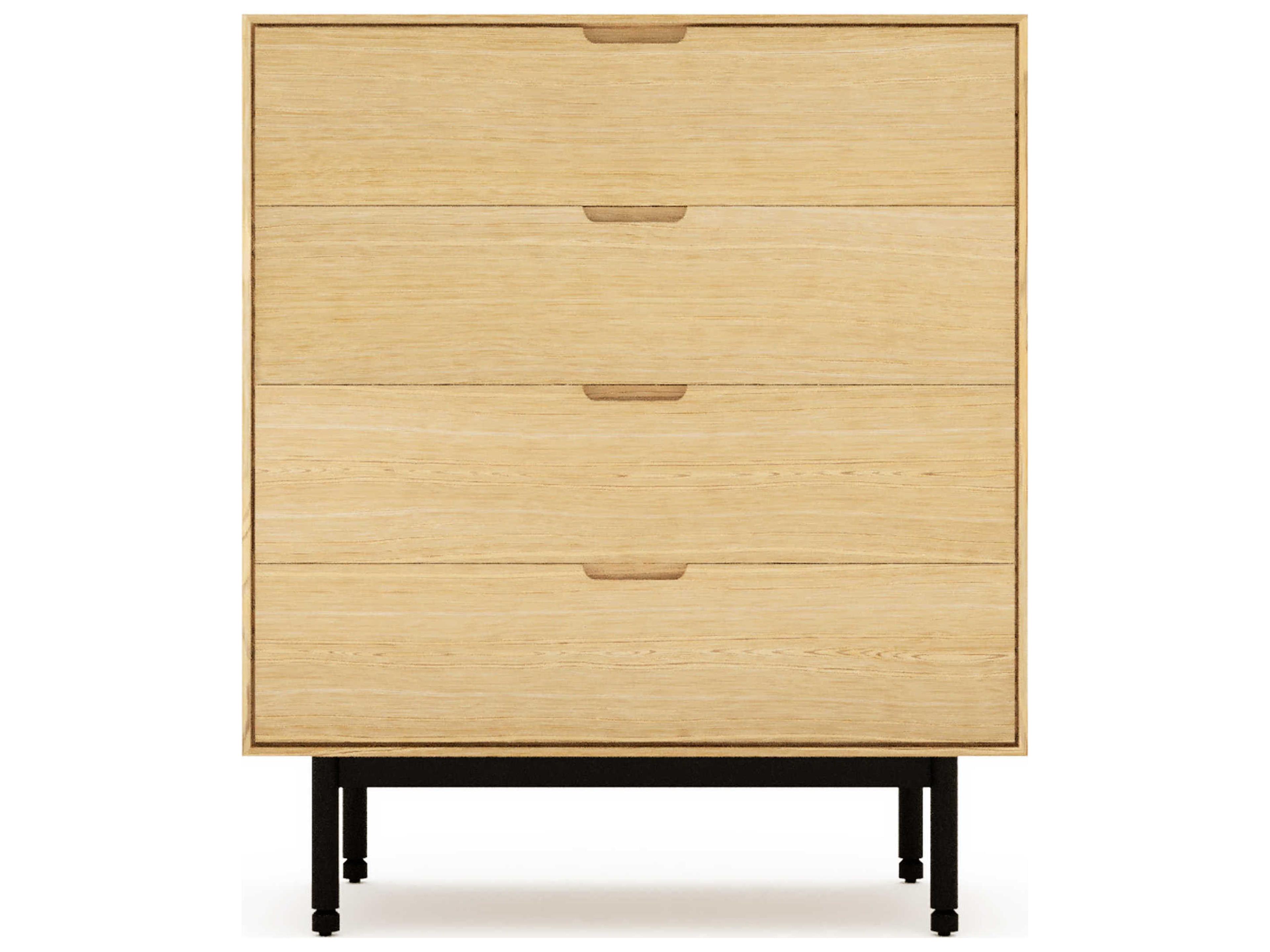 Gus* Modern Munro 4-Drawers Black Oak Wood Dresser