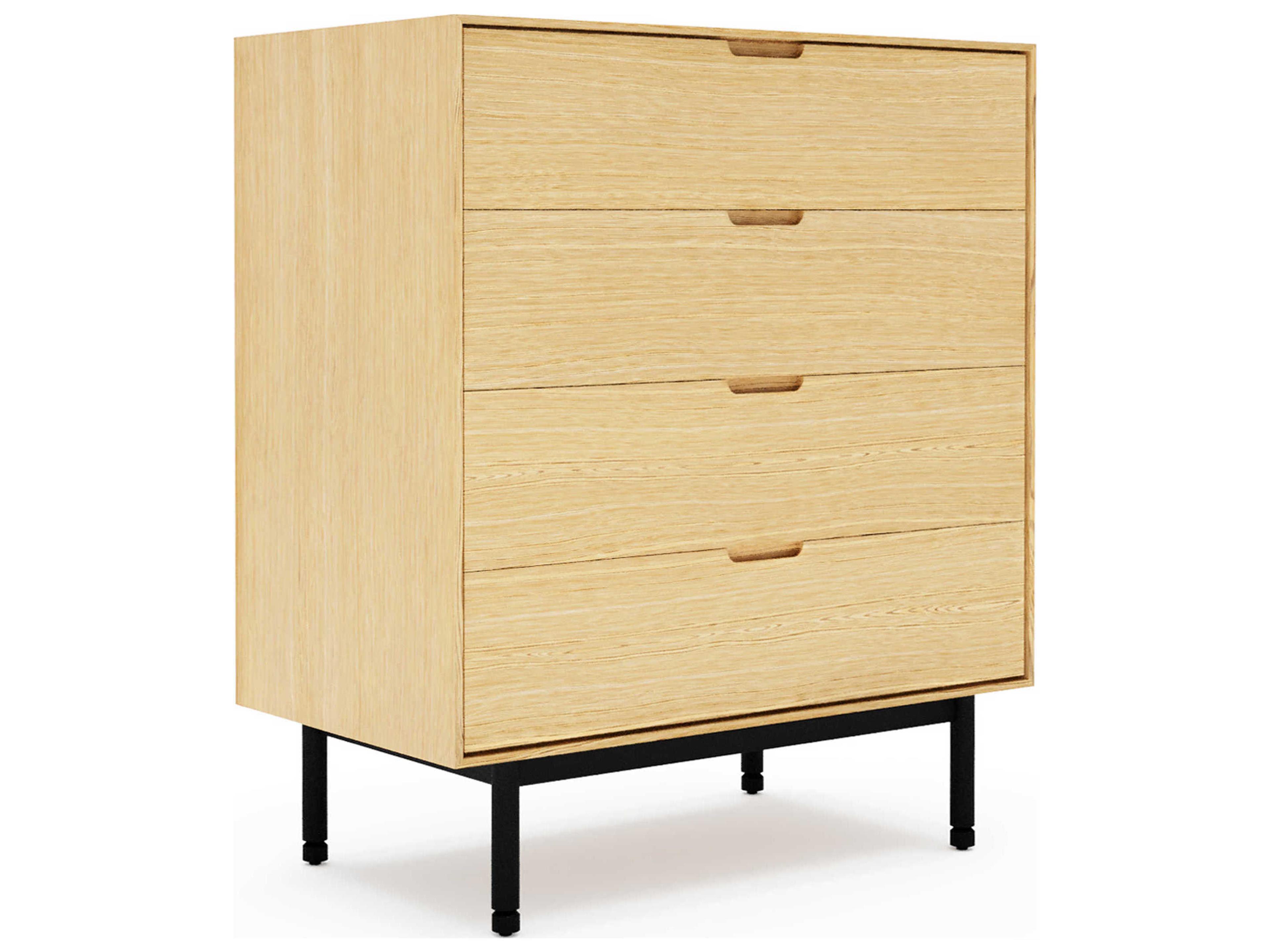 Munro 4-Drawers Black Oak Wood Dresser