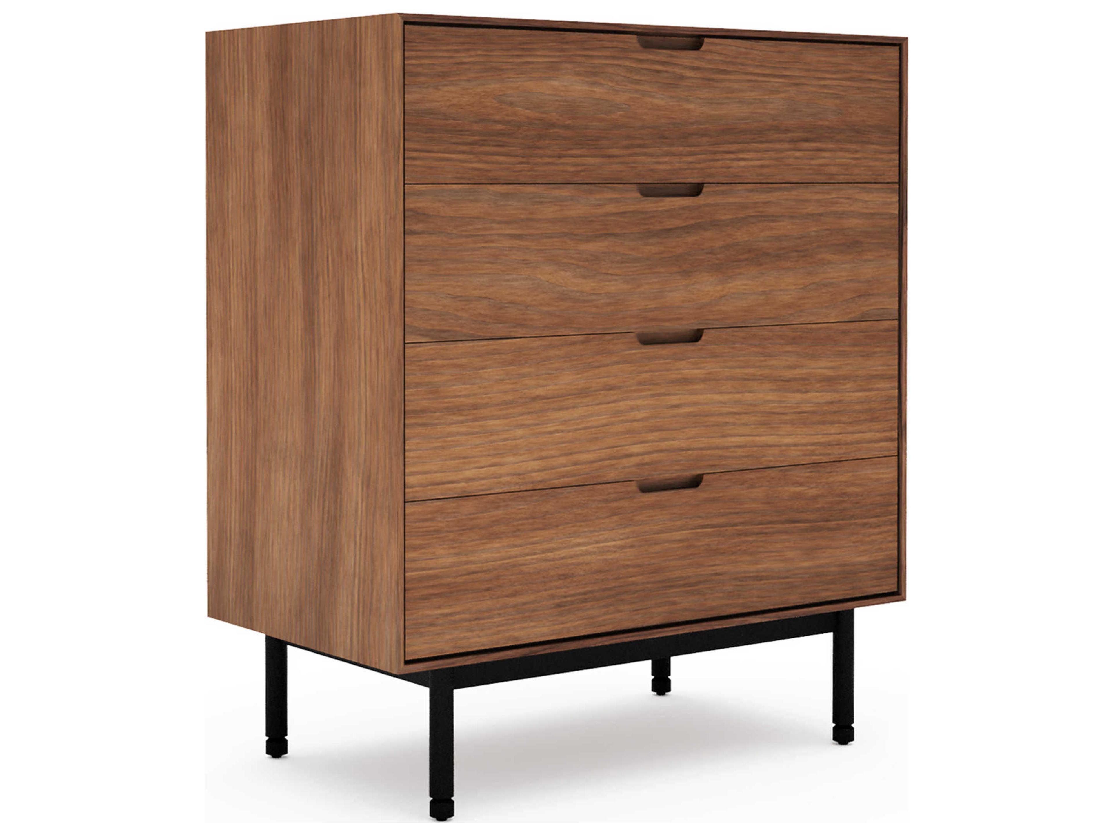 Munro 4-Drawers Brown Walnut Wood Dresser