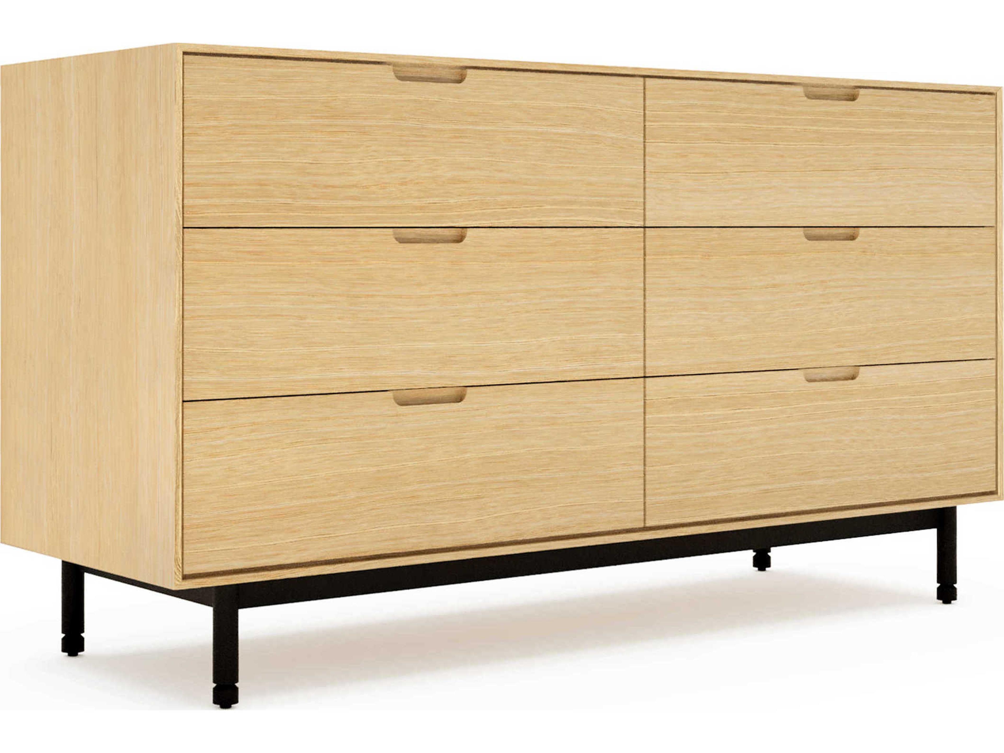 Munro 6-Drawers Black Oak Wood Double Dresser