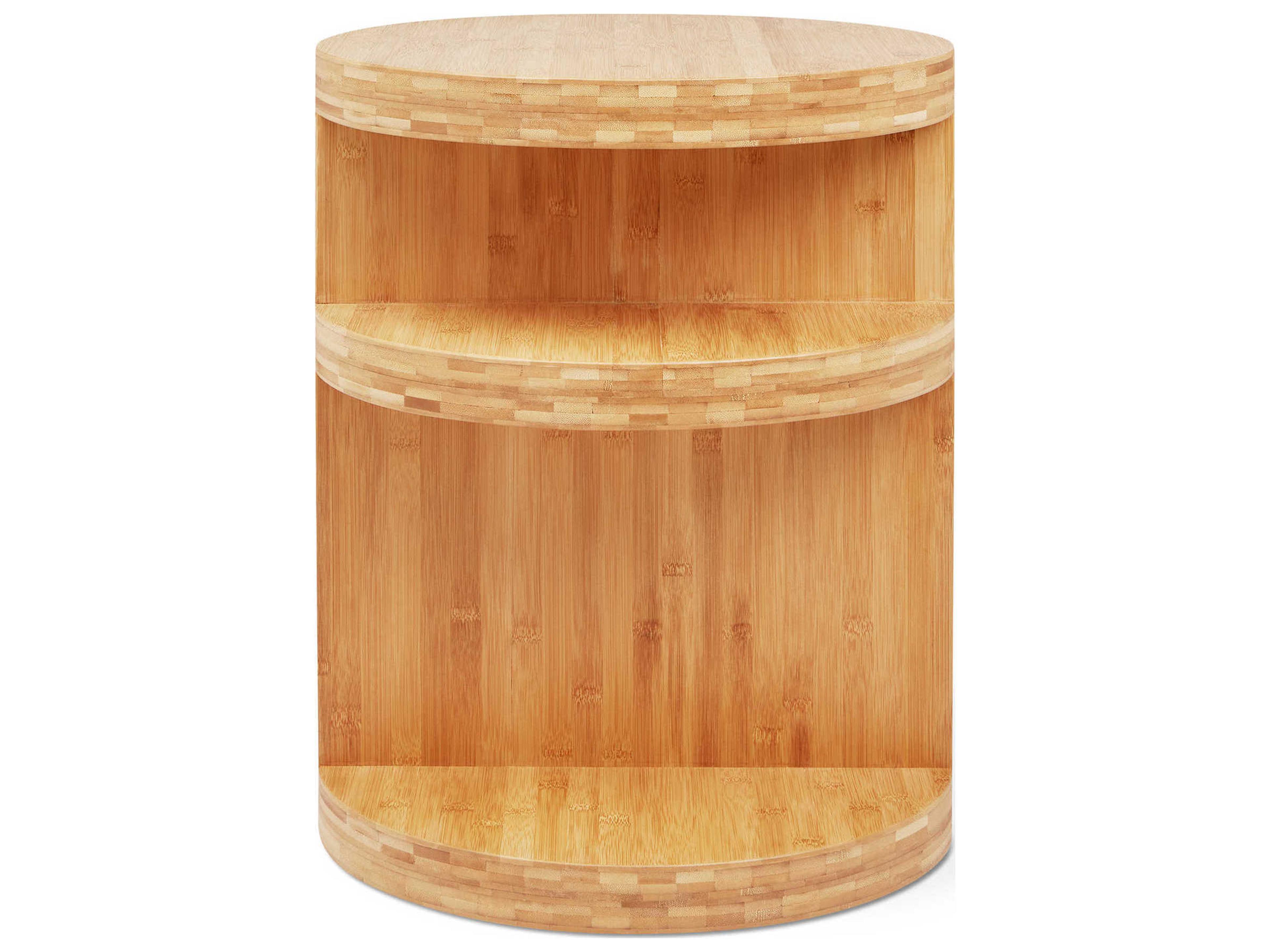 Gus* Modern Monument Round Wood Natural Bamboo End Table