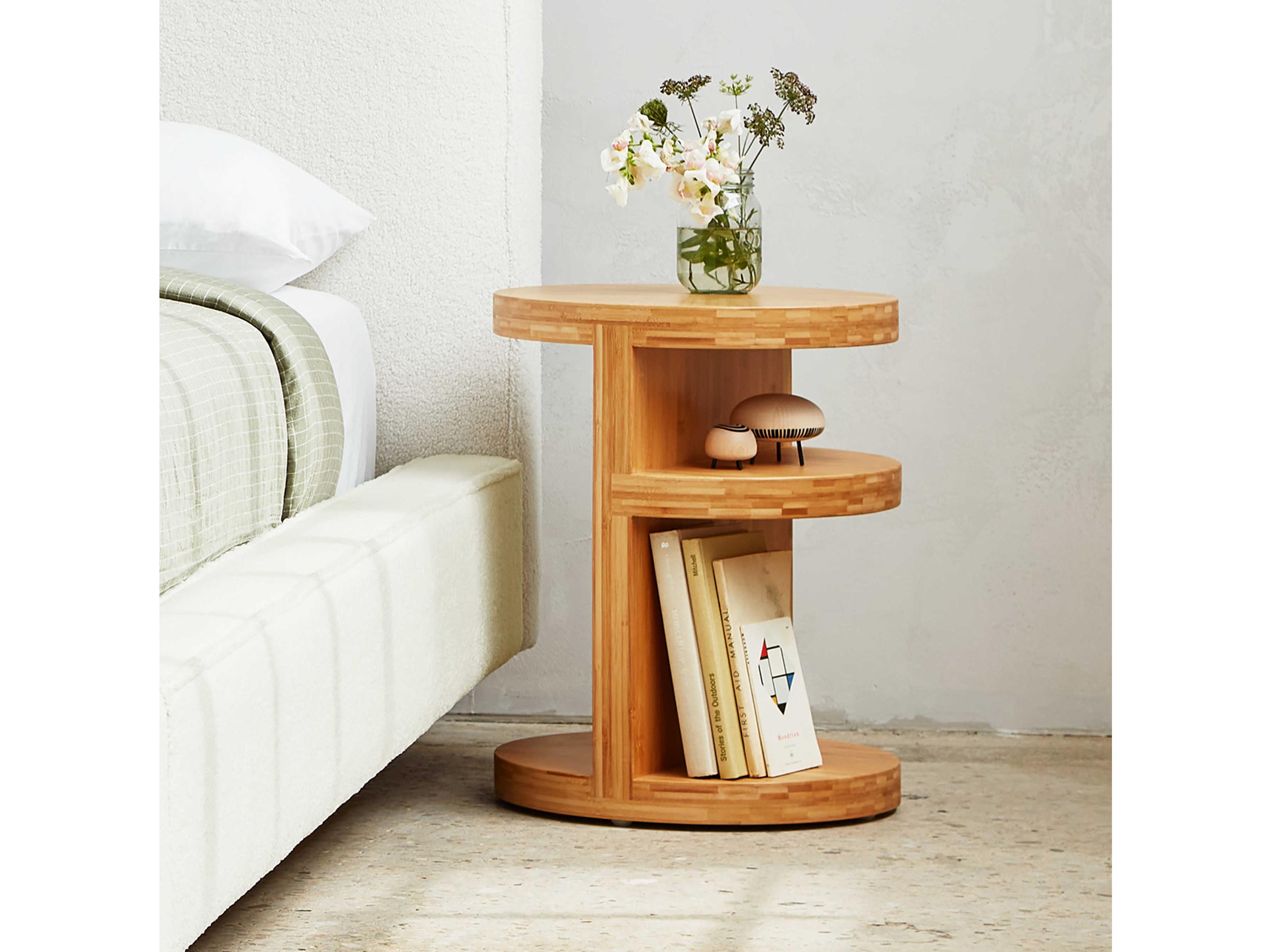 Gus* Modern Monument Round Wood Natural Bamboo End Table