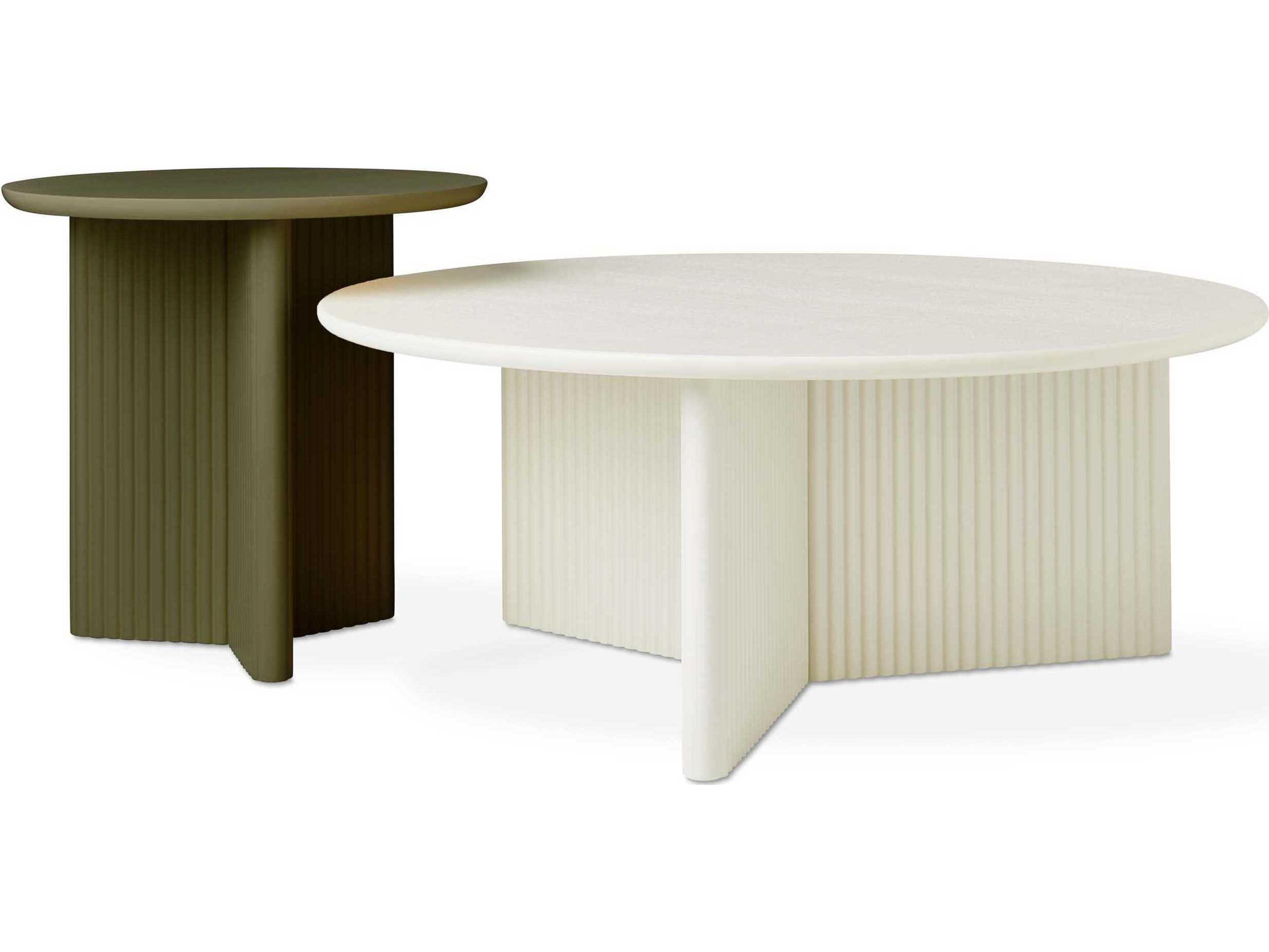 Gus* Modern Odeon Round Wood Olive End Table