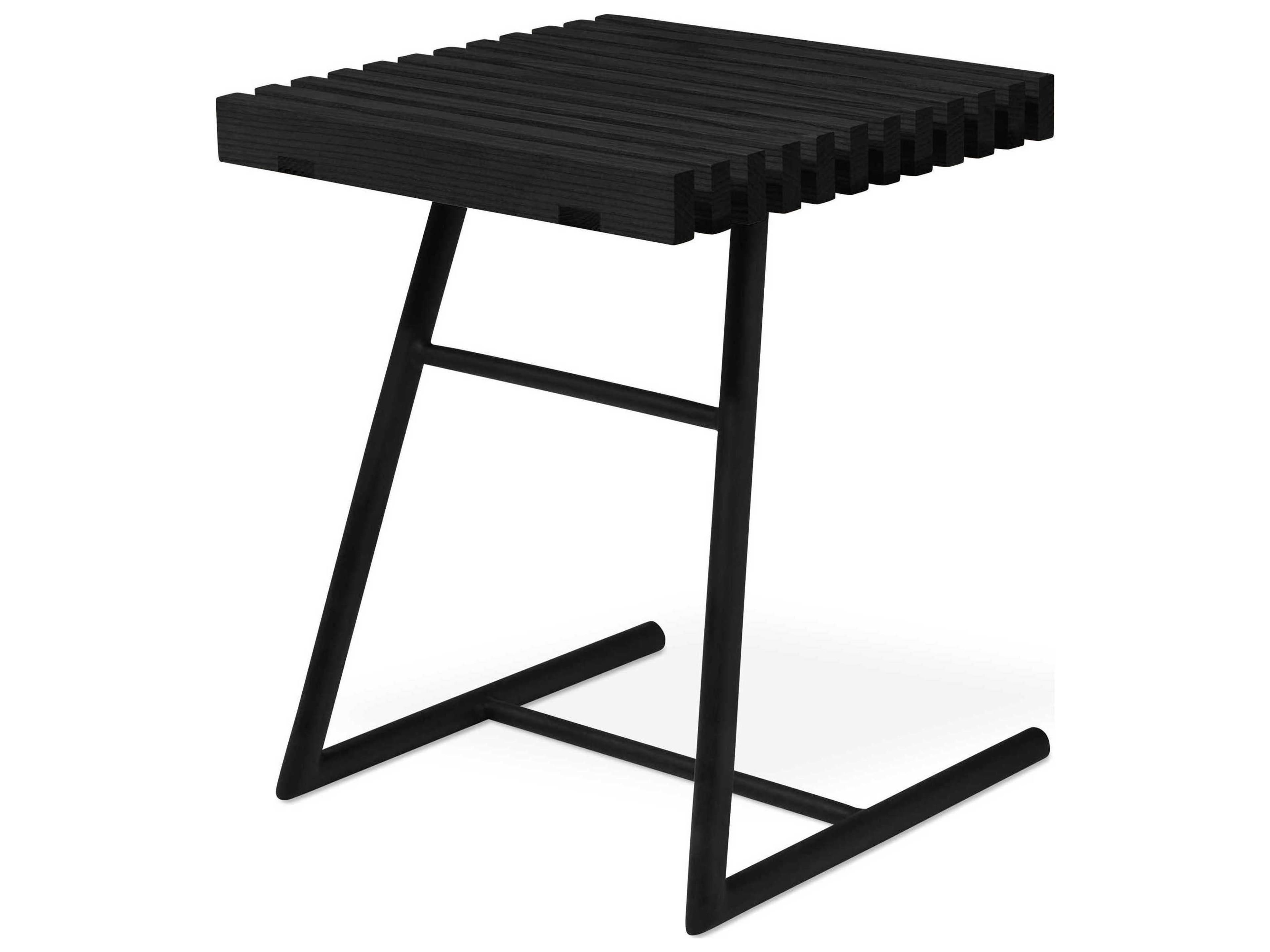 Transit Square Wood Black Ash End Table