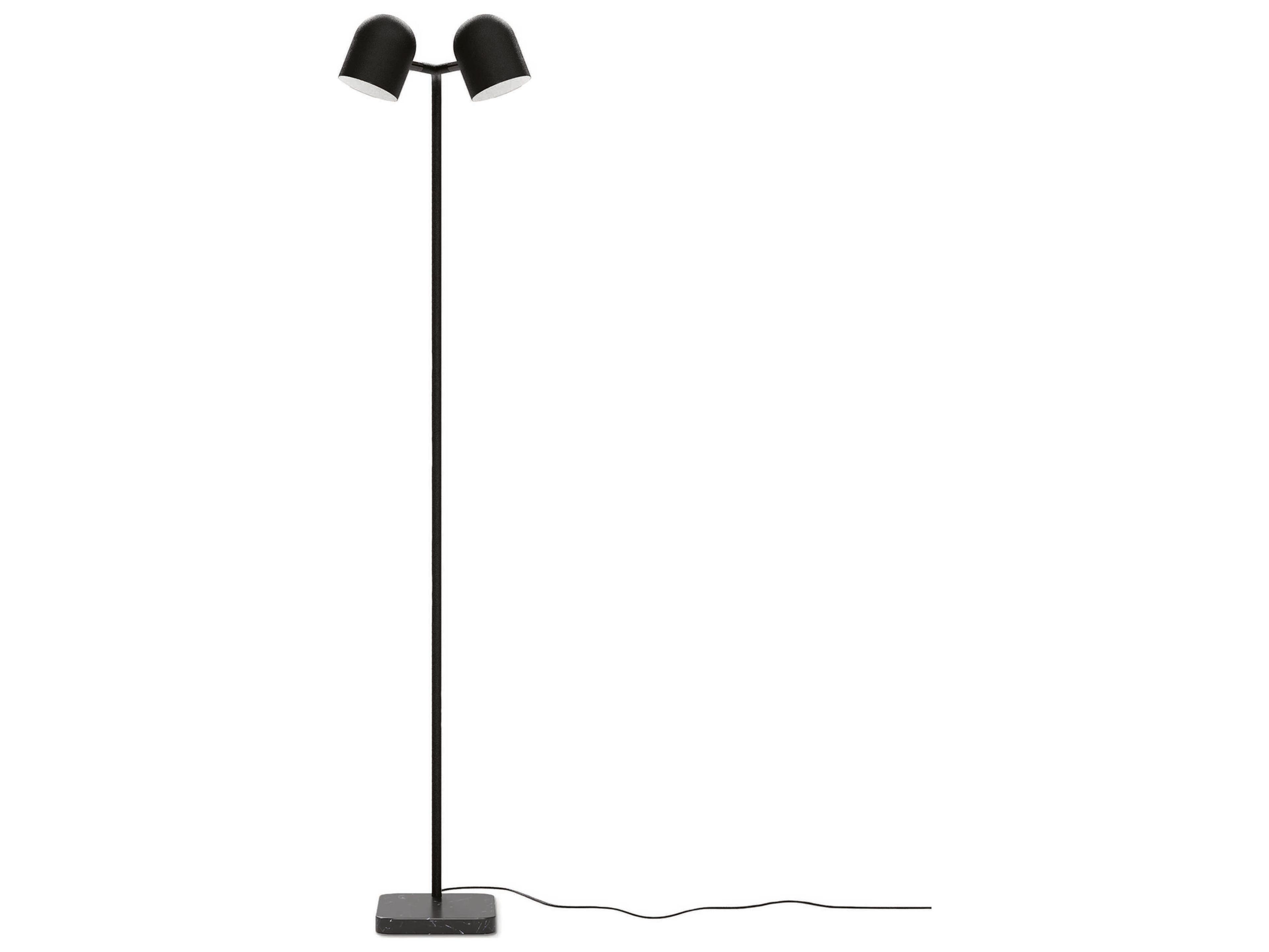 Gus* Modern Tandem Nero Marble Black LED Floor Lamp