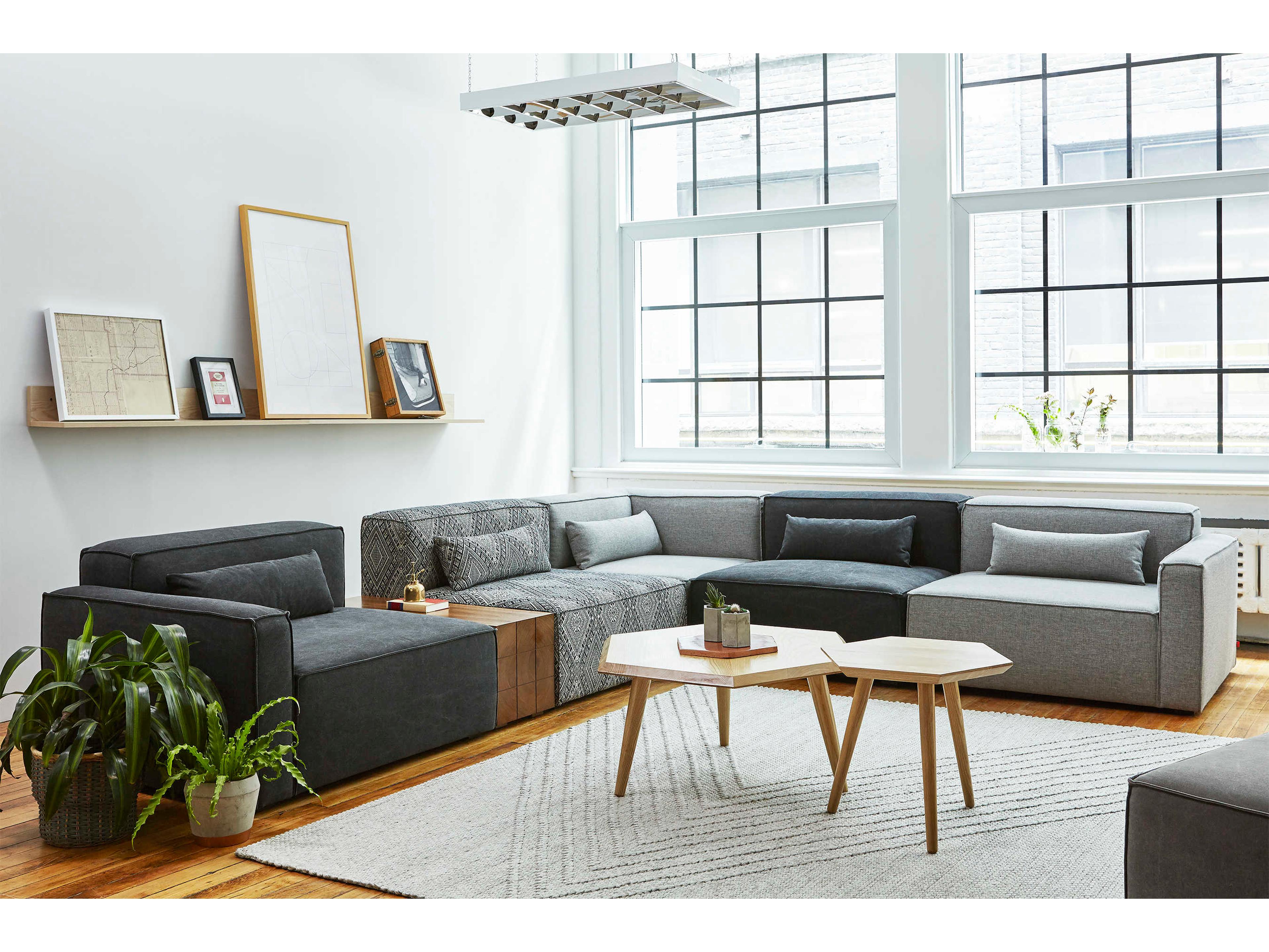 Gus* Modern Mix Rectangular Wood Walnut End Table