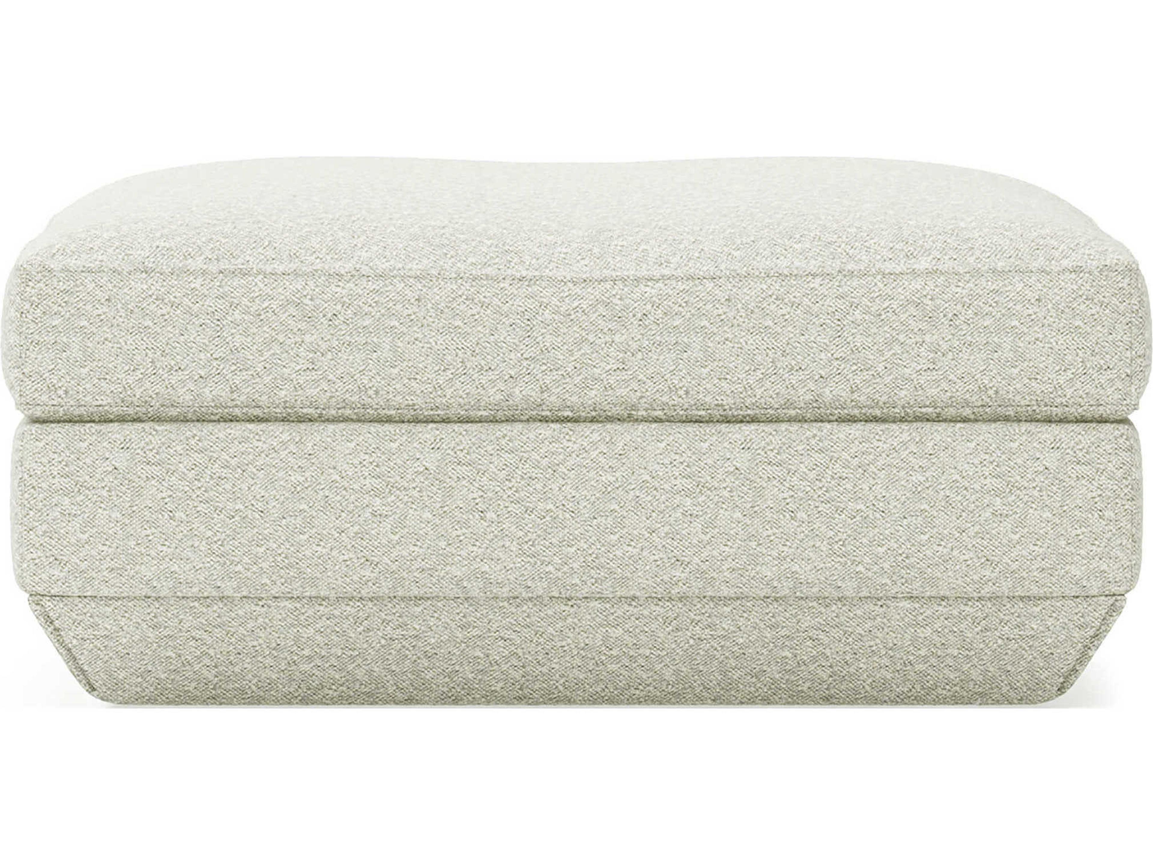 Gus* Modern Podium Copenhagen Fossil White Upholstered Ottoman