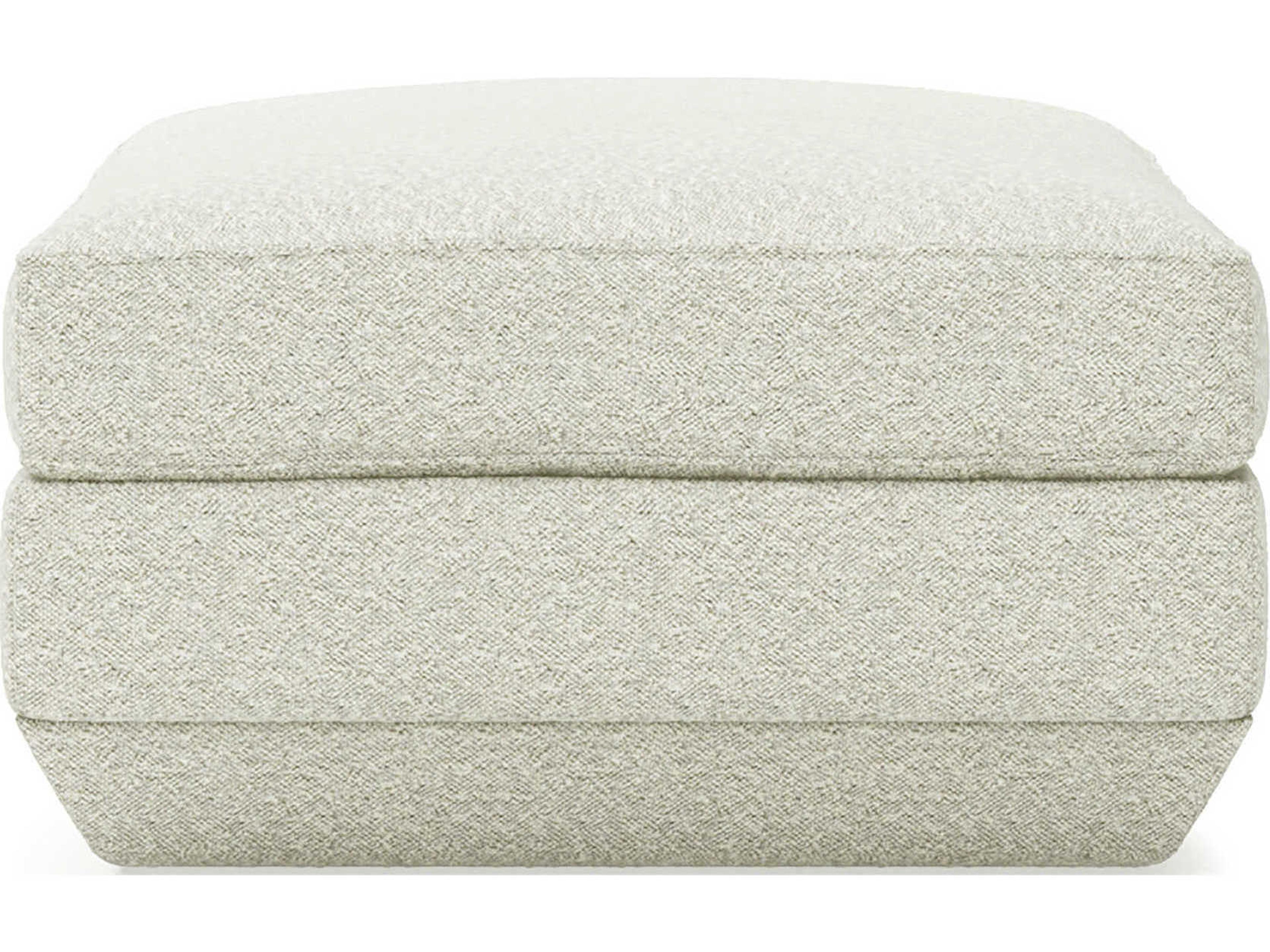 Gus* Modern Podium Copenhagen Fossil White Upholstered Ottoman