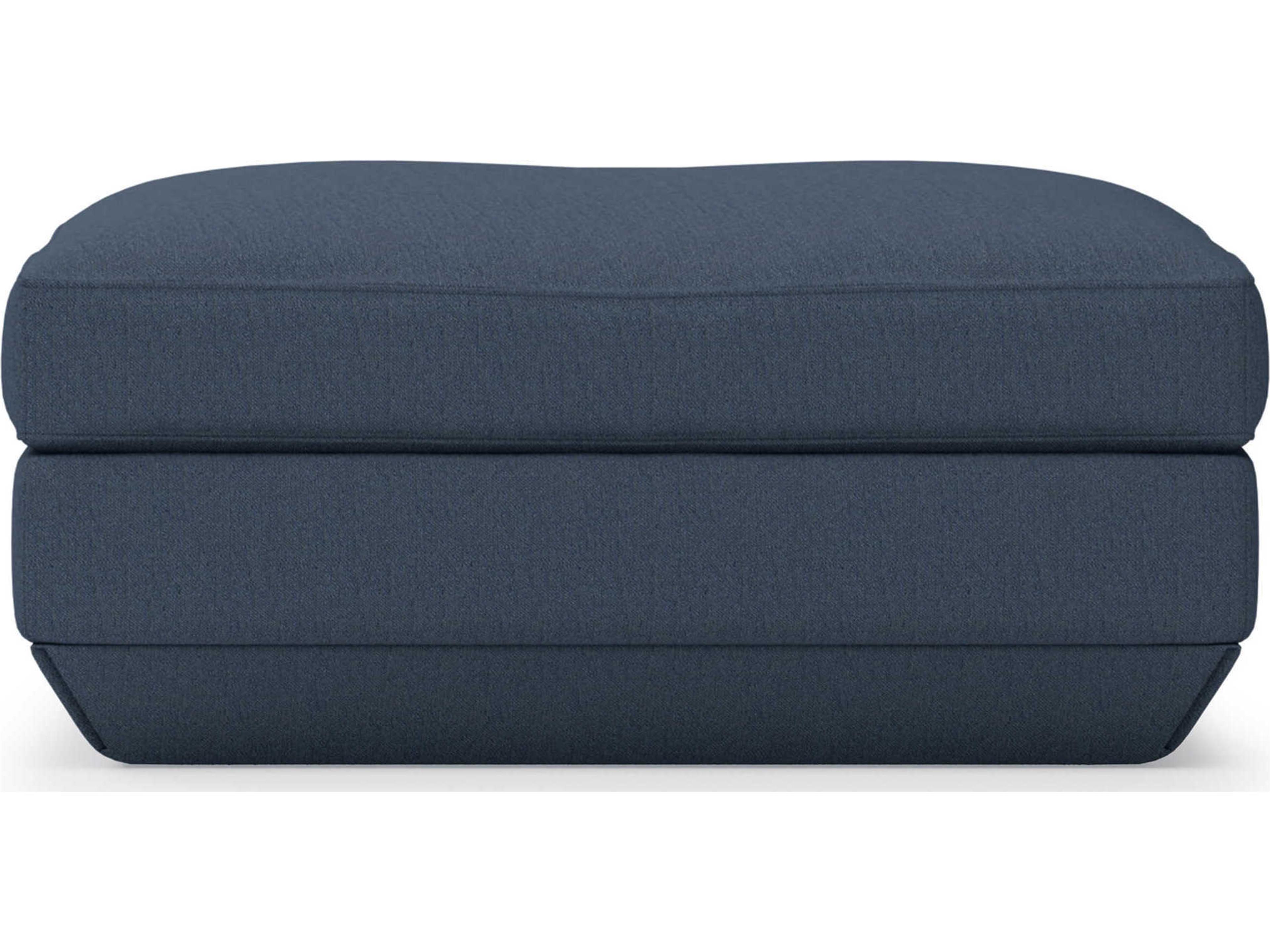 Gus* Modern Podium Hanson Navy Blue Upholstered Ottoman