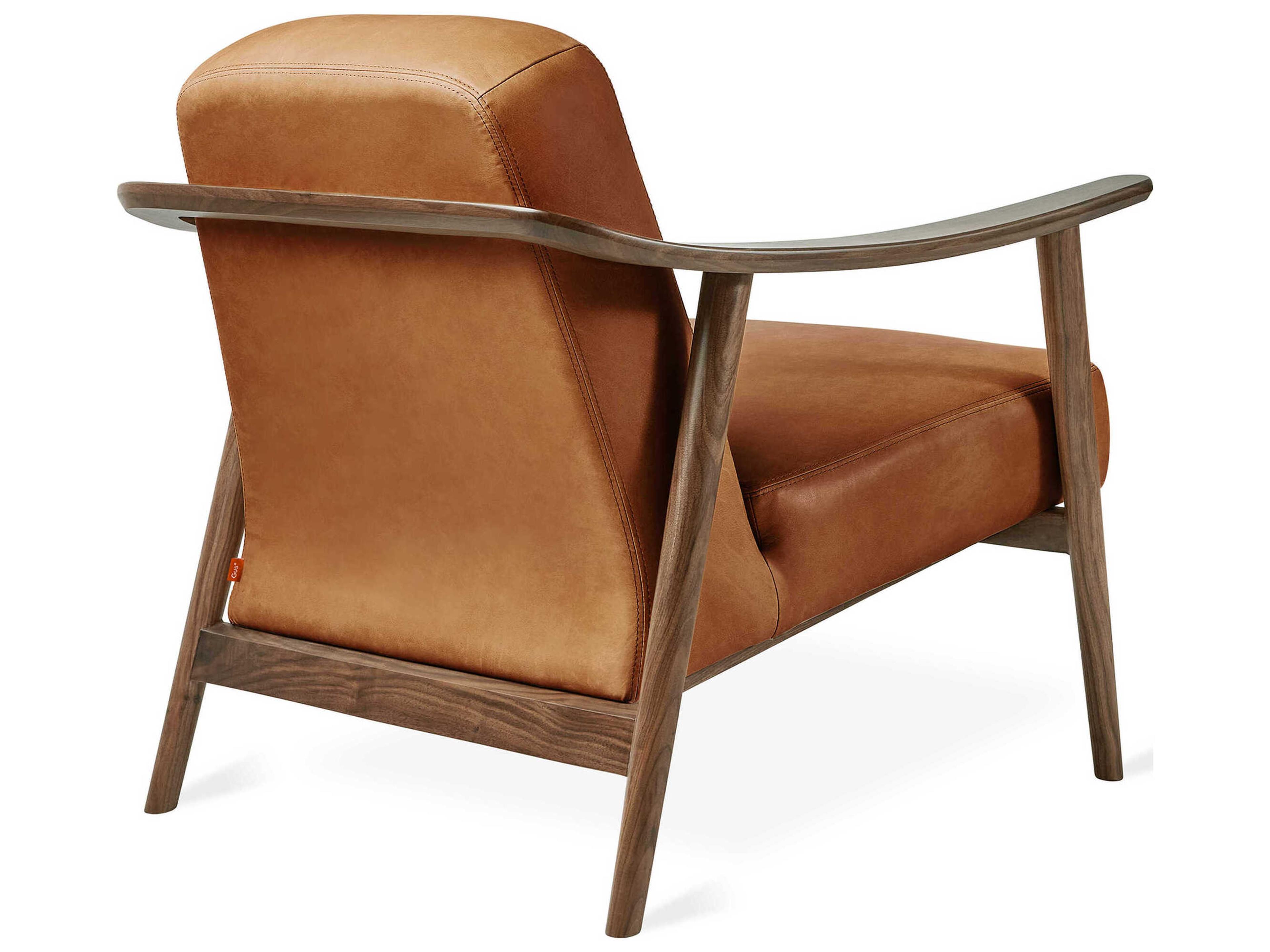Gus* Modern Baltic Tucson Sienna Walnut Brown Leather Accent Chair